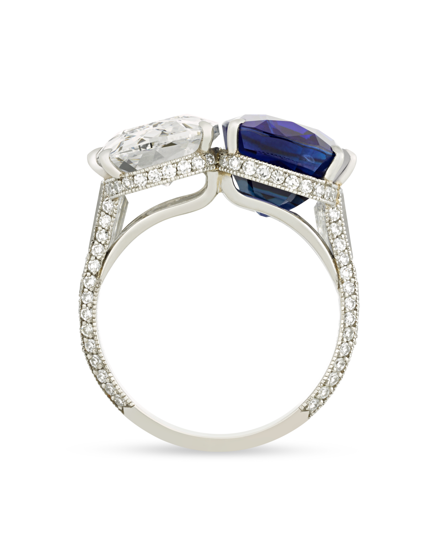 Kashmir Sapphire and Golconda Diamond Ring