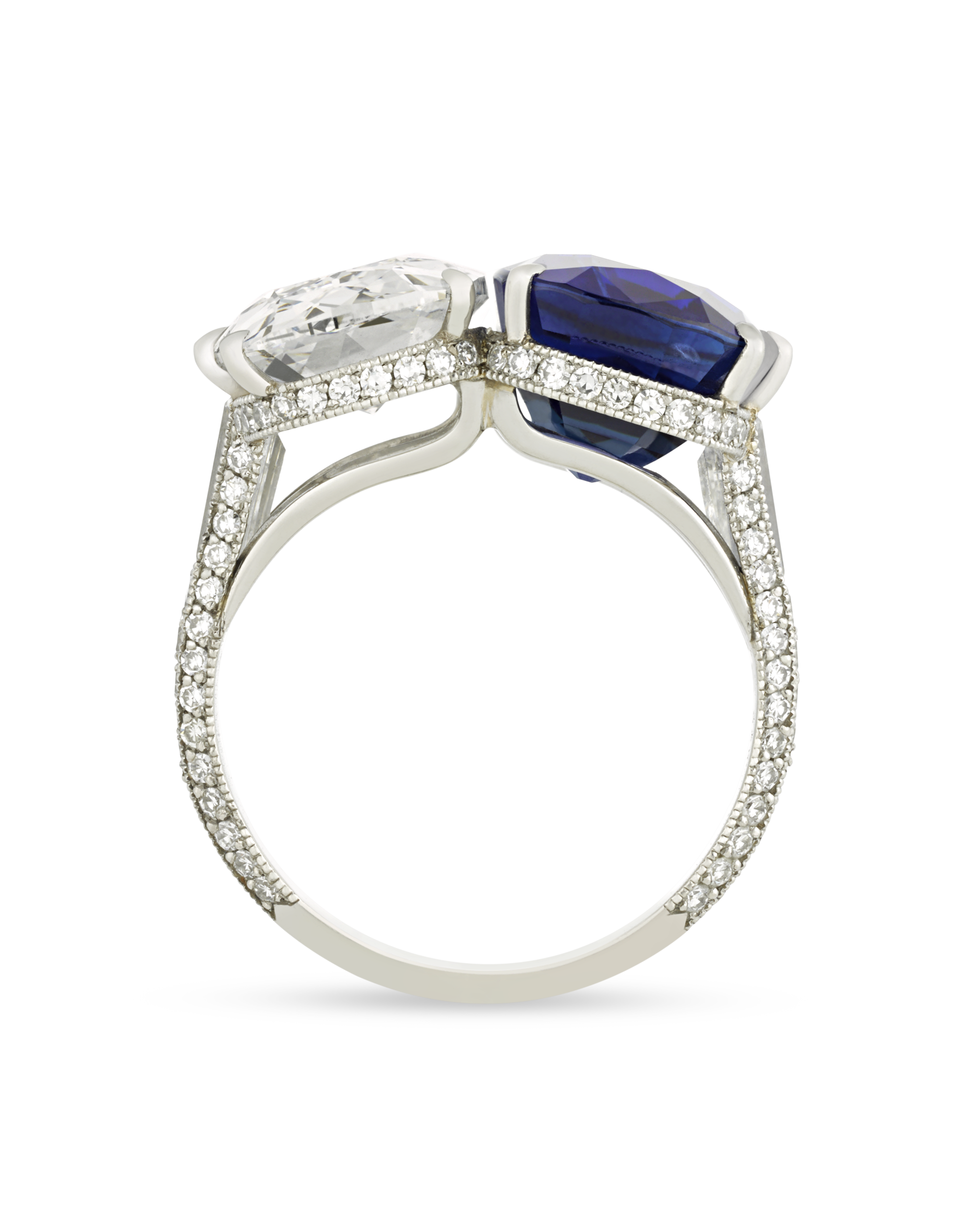 Kashmir Sapphire and Golconda Diamond Ring