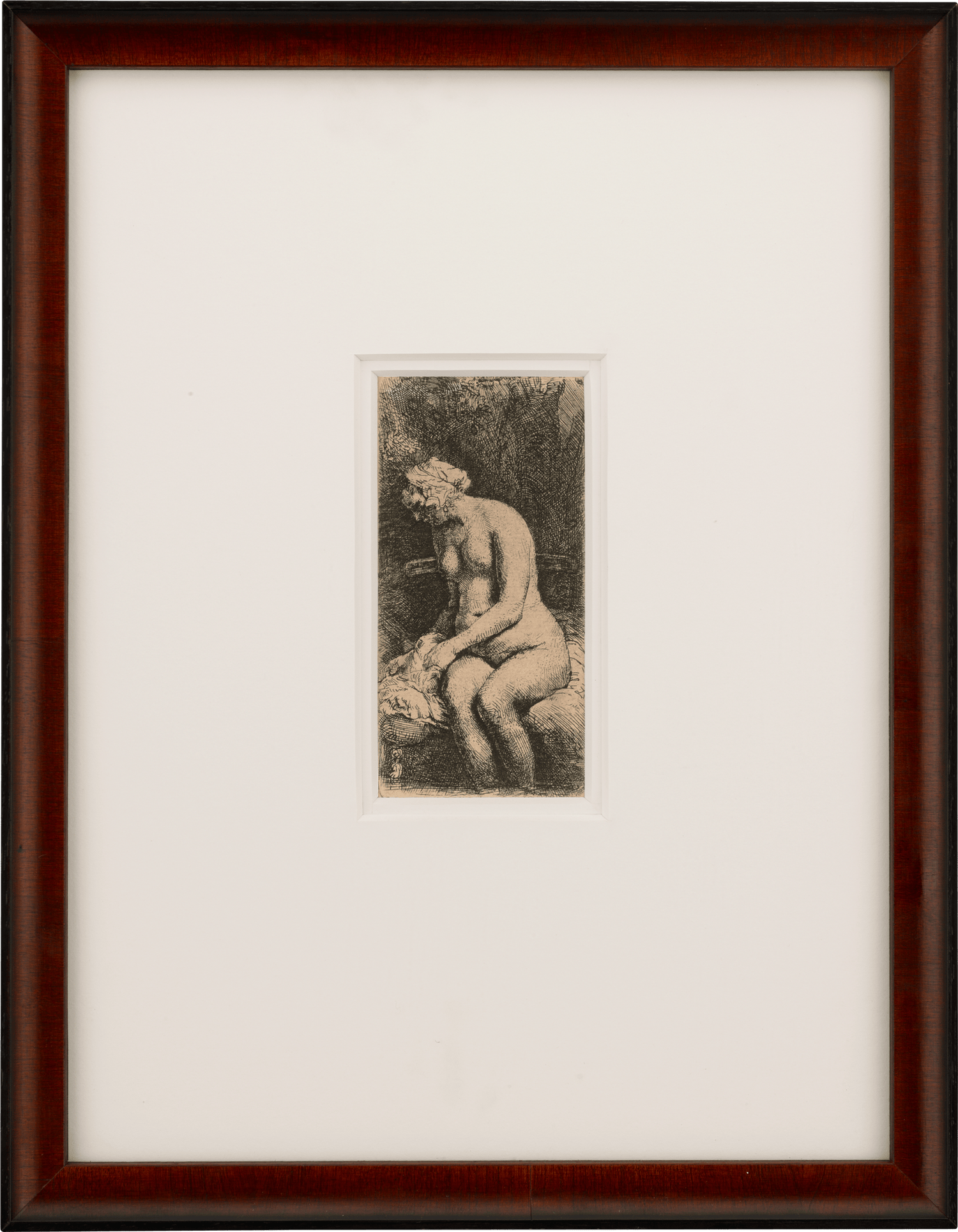 Woman Bathing Her Feet in a Brook by Rembrandt van Rijn