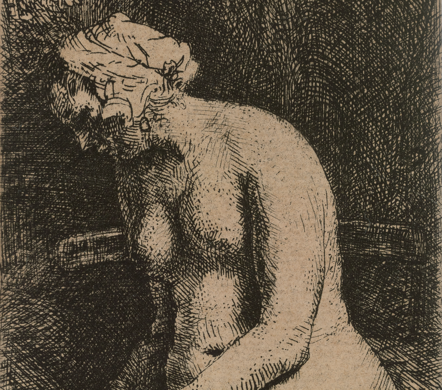 Woman Bathing Her Feet in a Brook by Rembrandt van Rijn