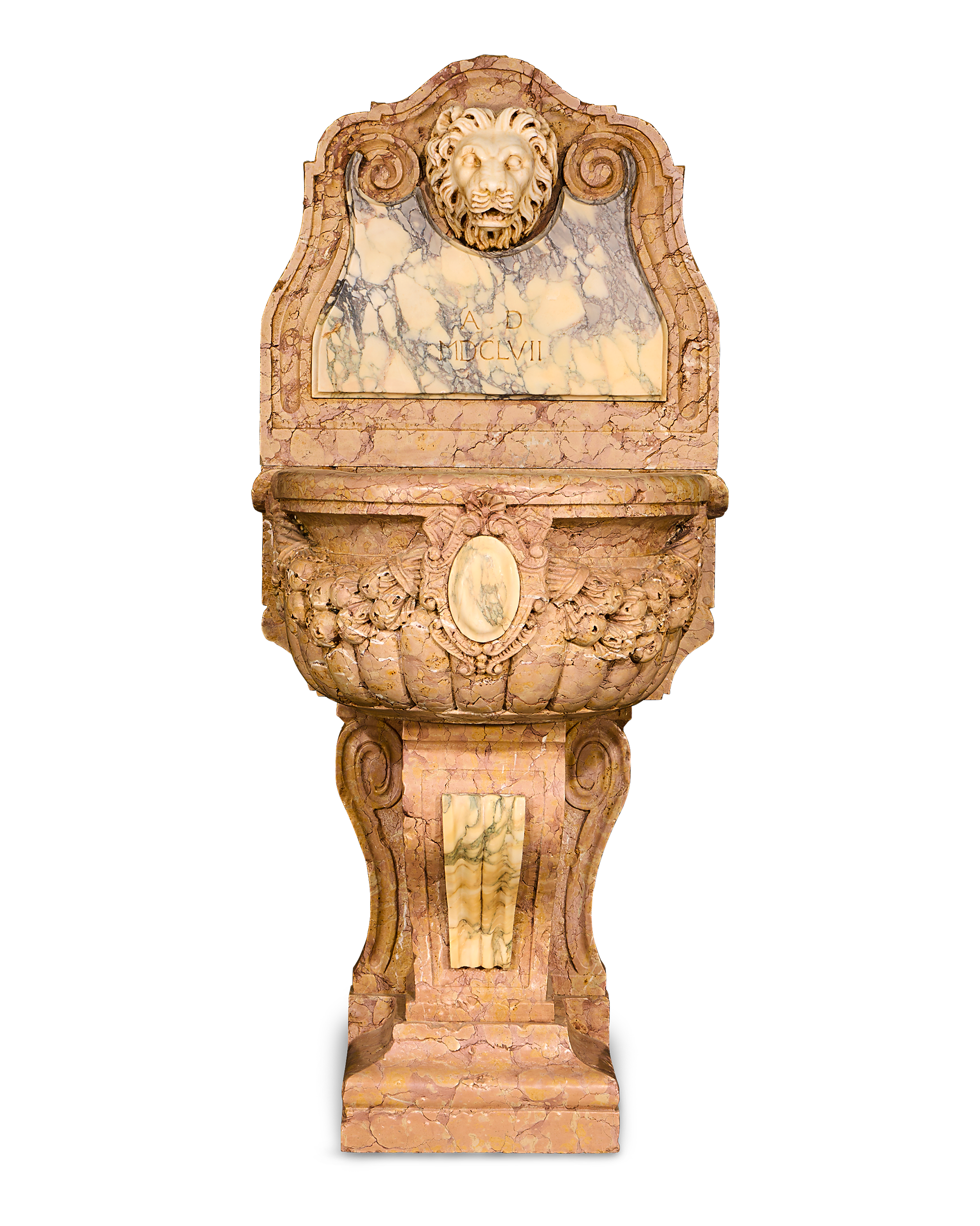 17th-Century Italian Marble Wall Fountain