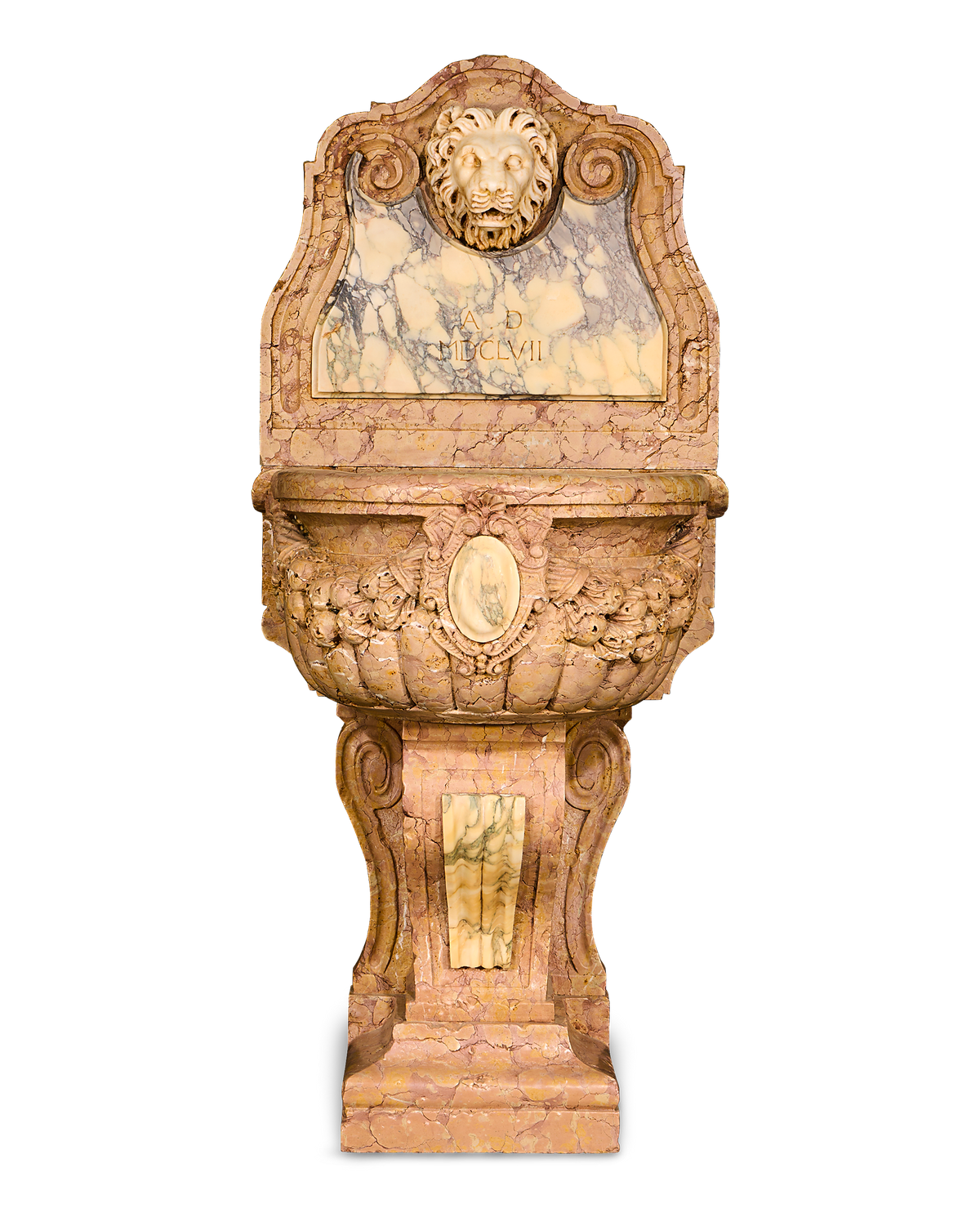17th-Century Italian Marble Wall Fountain