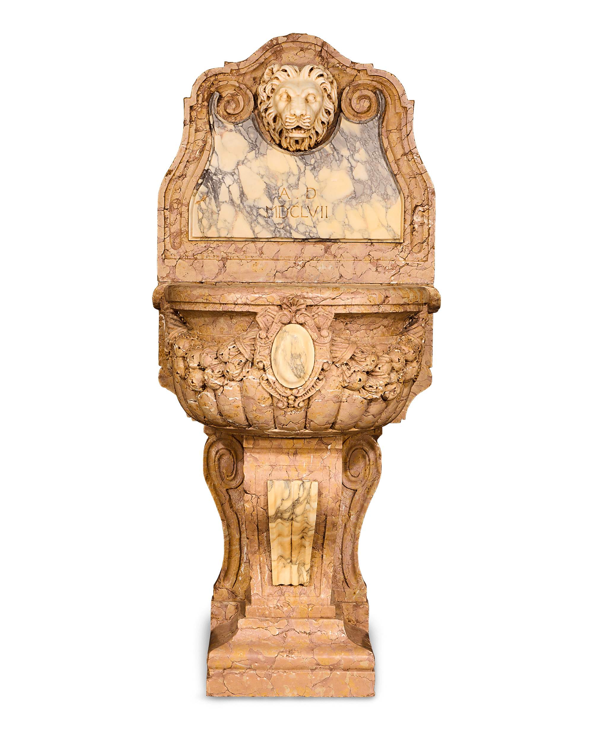 17th-Century Italian Marble Wall Fountain
