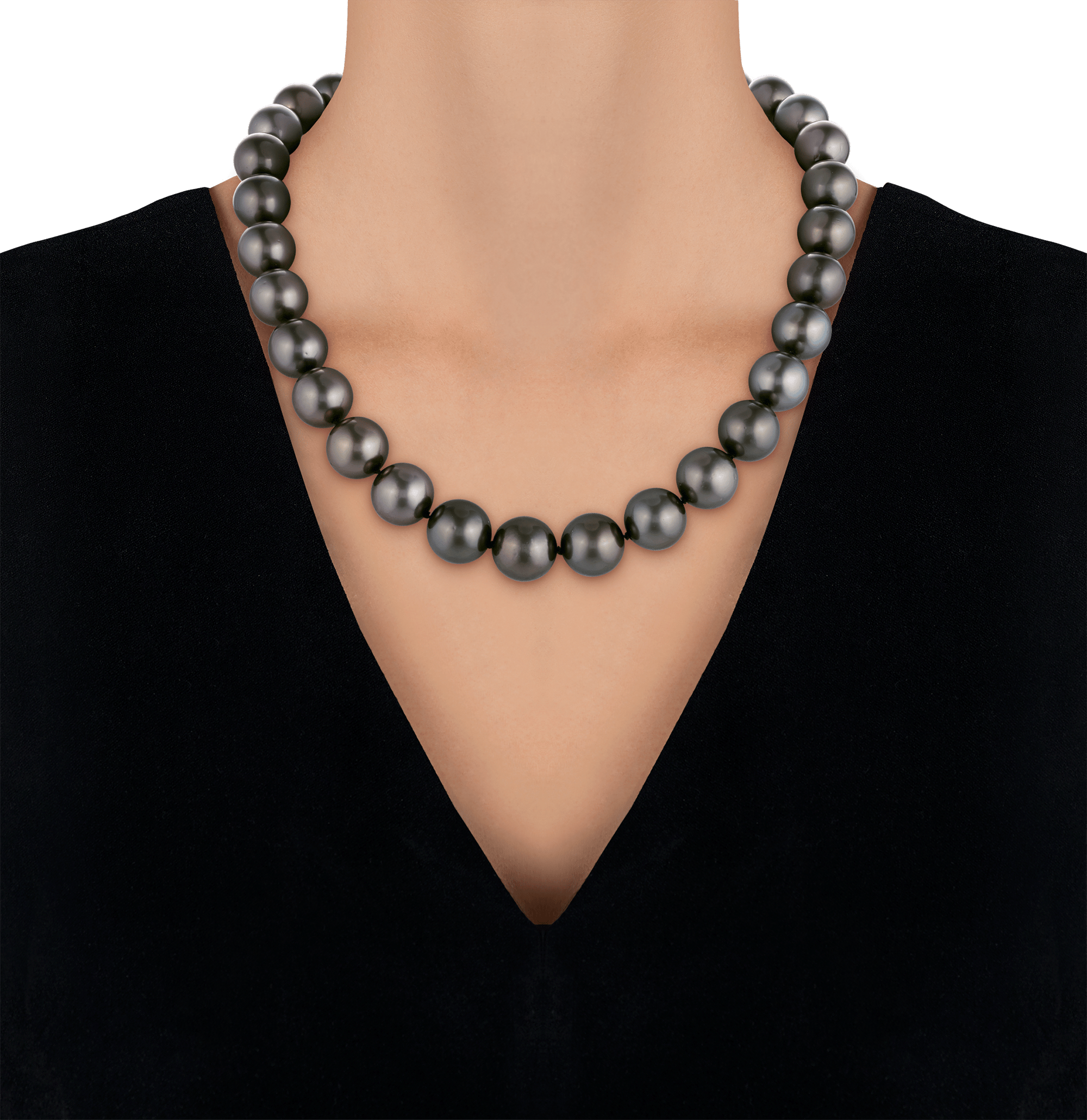 Tahitian Pearl Necklace, 13-14mm