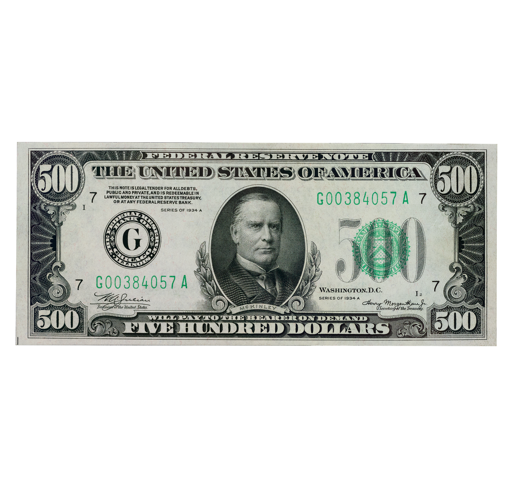 U.S. $500 Federal Reserve Note: PMG Grade 65EPQ