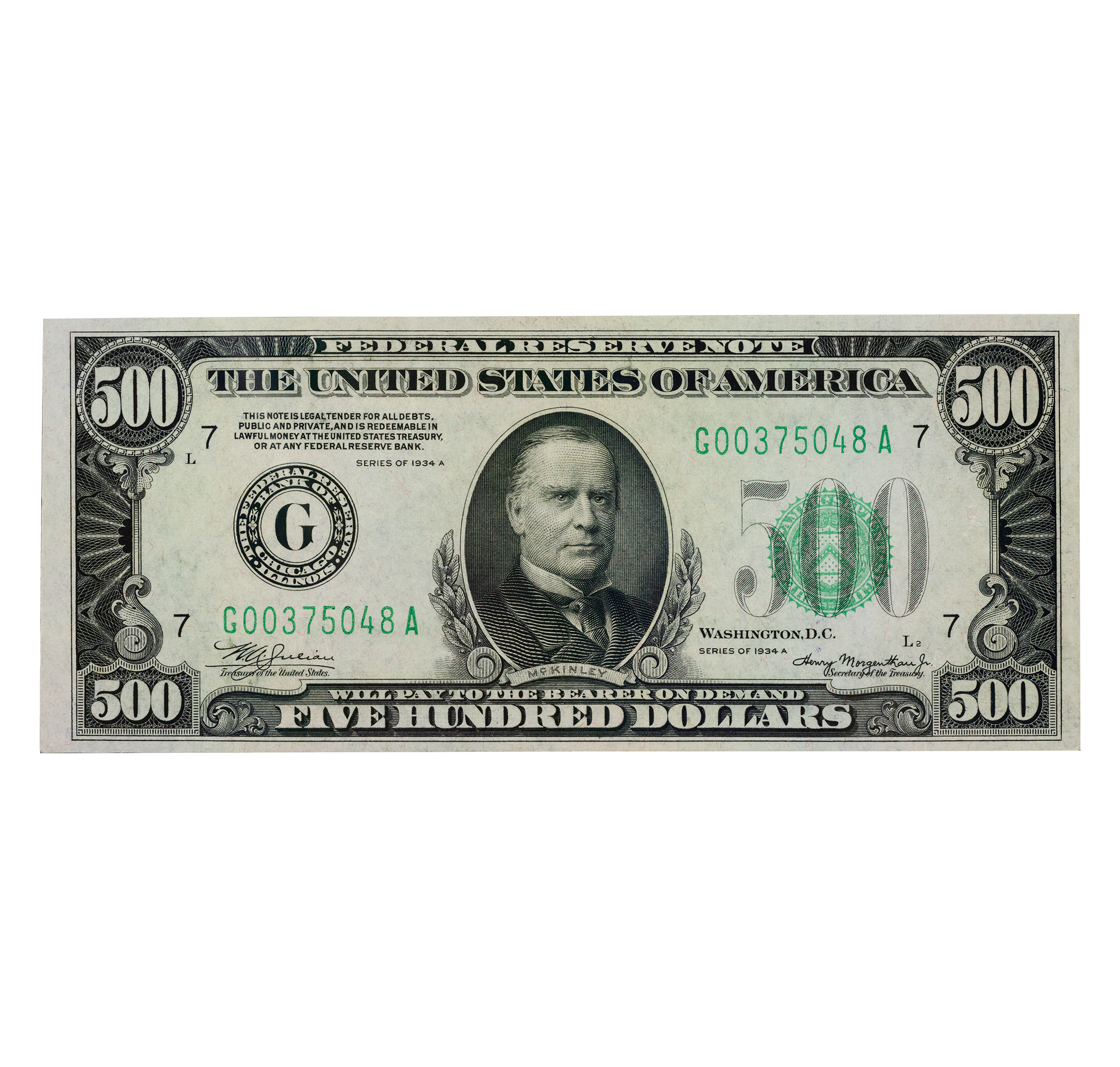 U.S. Federal Reserve Note $500