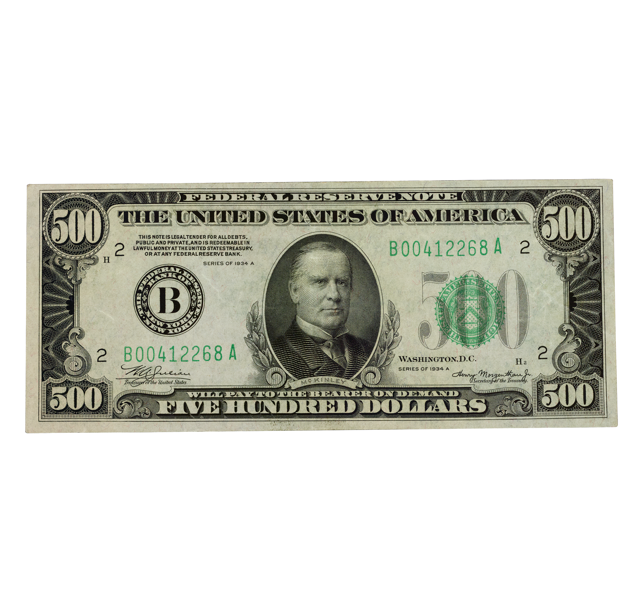 $500 U.S. Federal Reserve Note