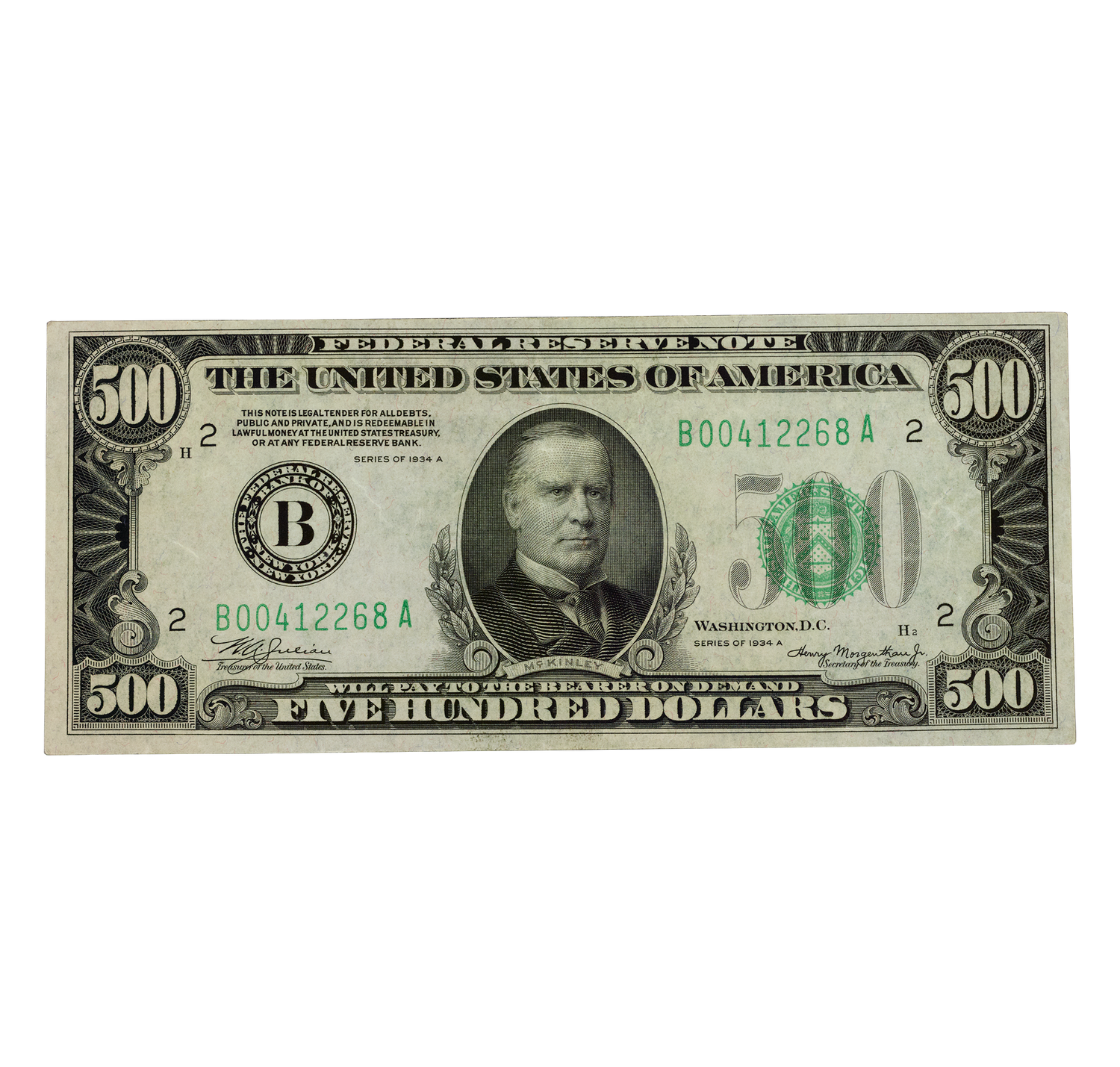 $500 U.S. Federal Reserve Note