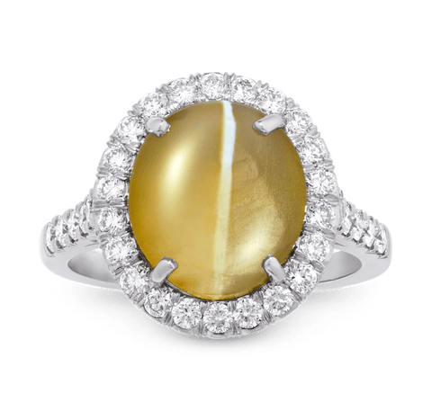 Oscar Heyman Cat's Eye Chrysoberyl Ring, 5.53 Carats