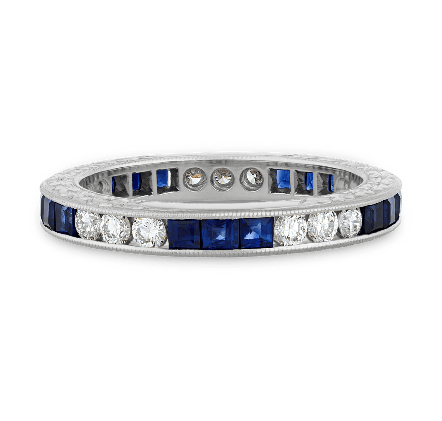 Raymond Yard Platinum, Sapphire and Diamond Eternity Band