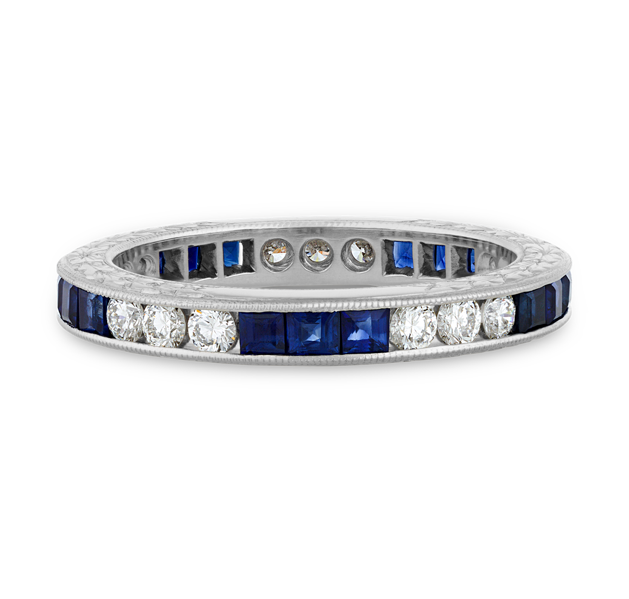 Raymond Yard Platinum, Sapphire and Diamond Eternity Band