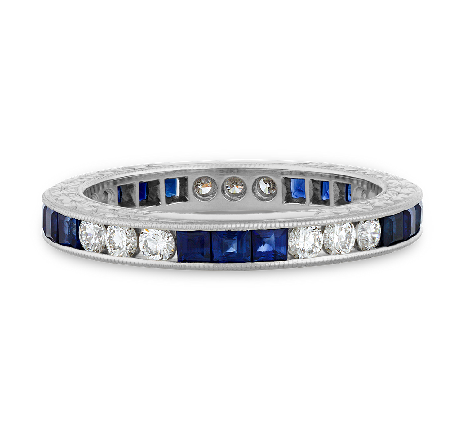 Raymond Yard Platinum, Sapphire and Diamond Eternity Band