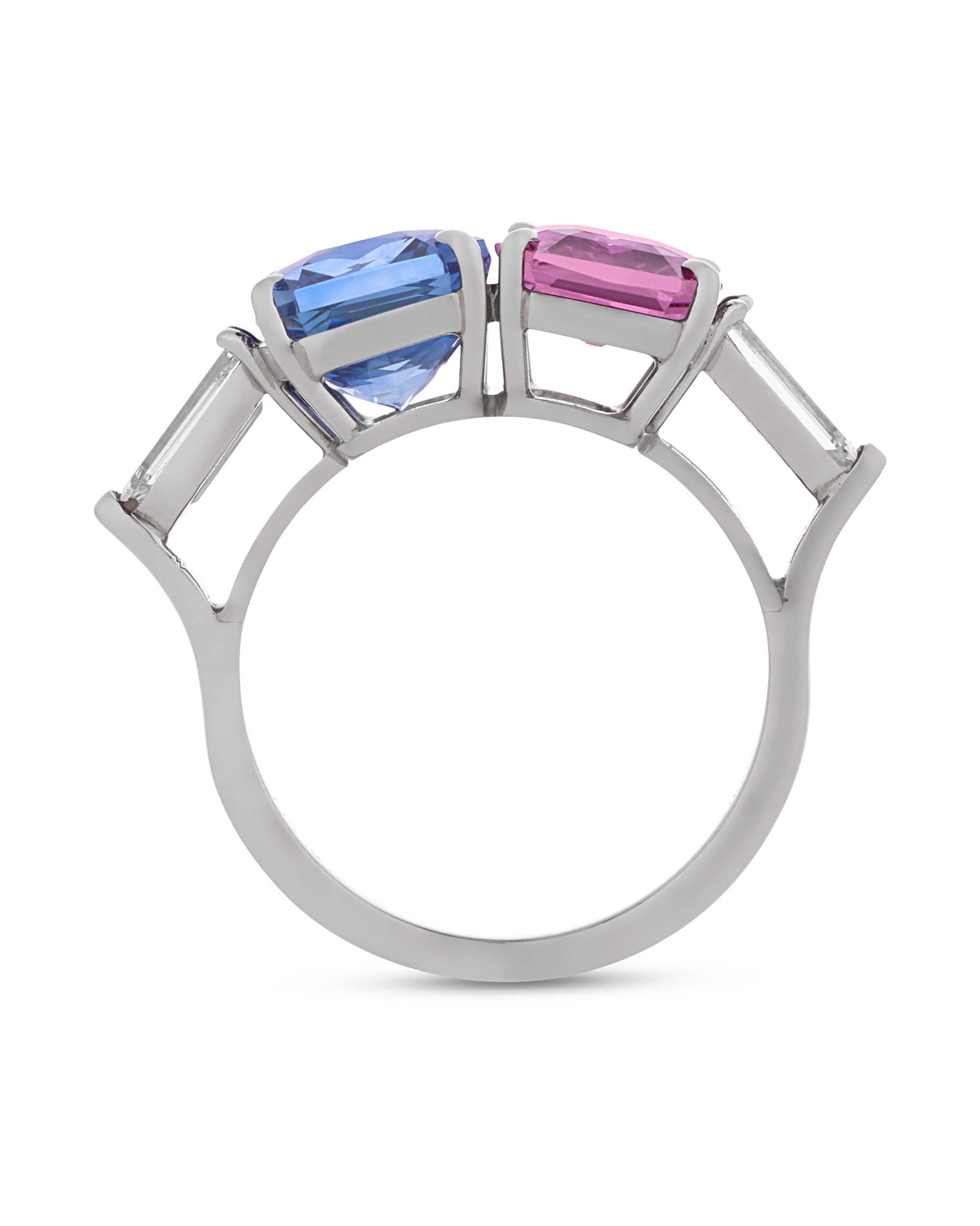 Pink and Blue Sapphire Ring, 7.64 Carats