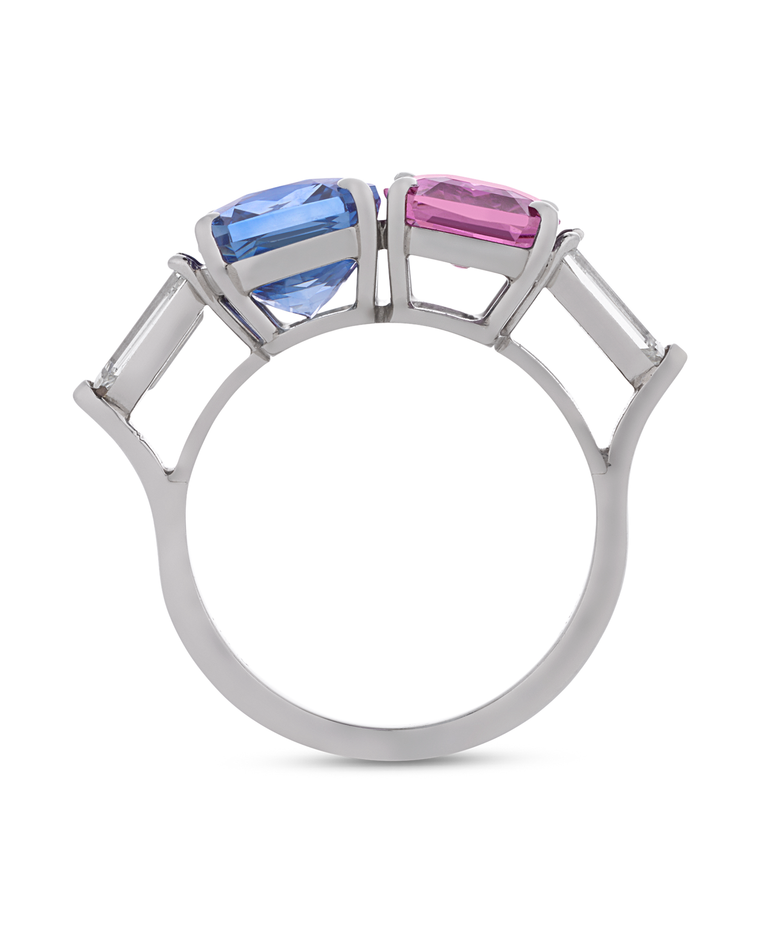 Pink and Blue Sapphire Ring, 7.64 Carats