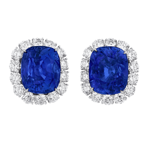 Cartier Ceylon Sapphire Earrings, 50.75 carats