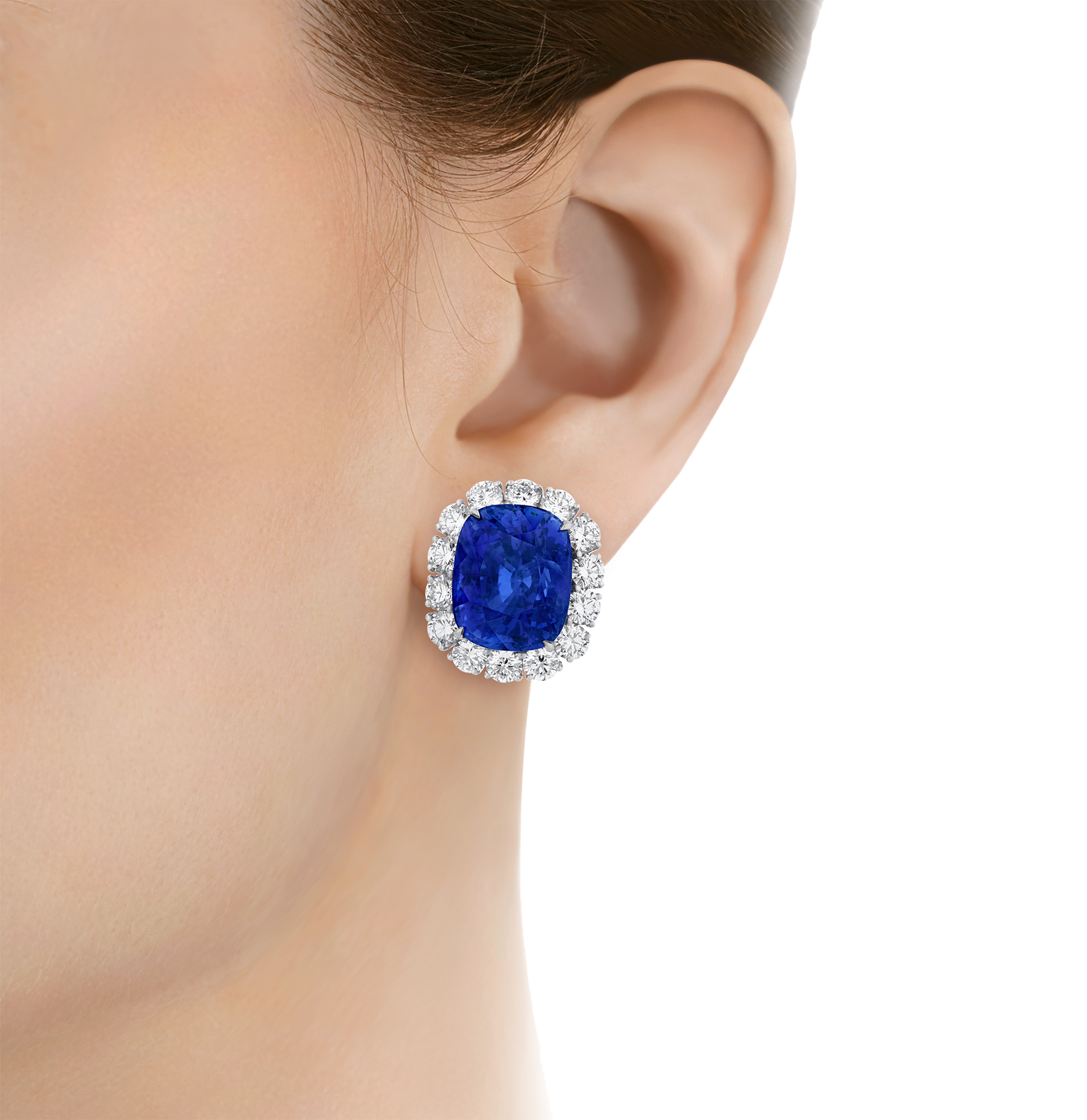 Cartier Ceylon Sapphire Earrings, 50.75 carats