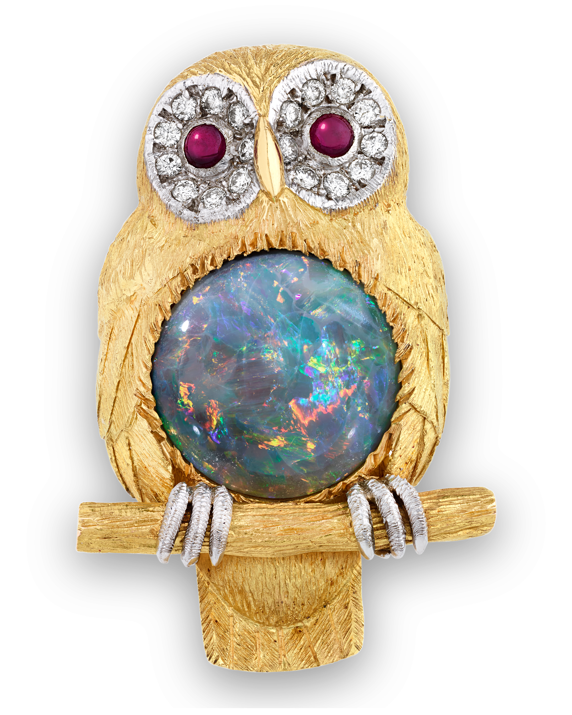 Black Opal Owl Pin