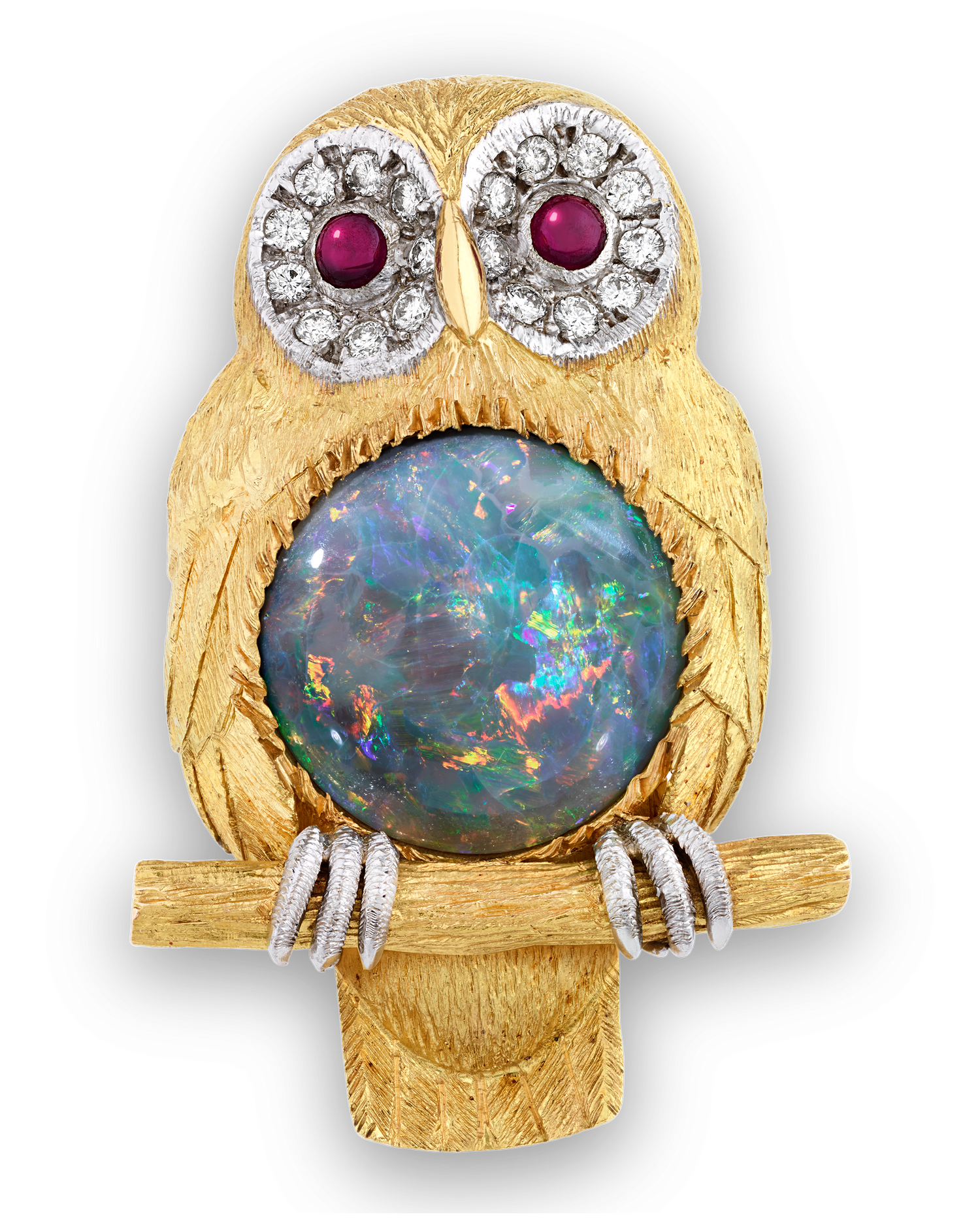 Black Opal Owl Pin