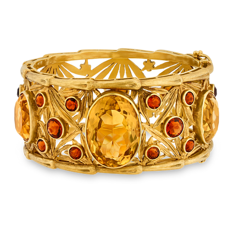 Tiffany & Co. Citrine Bamboo Cuff Bracelet, 60 Carats