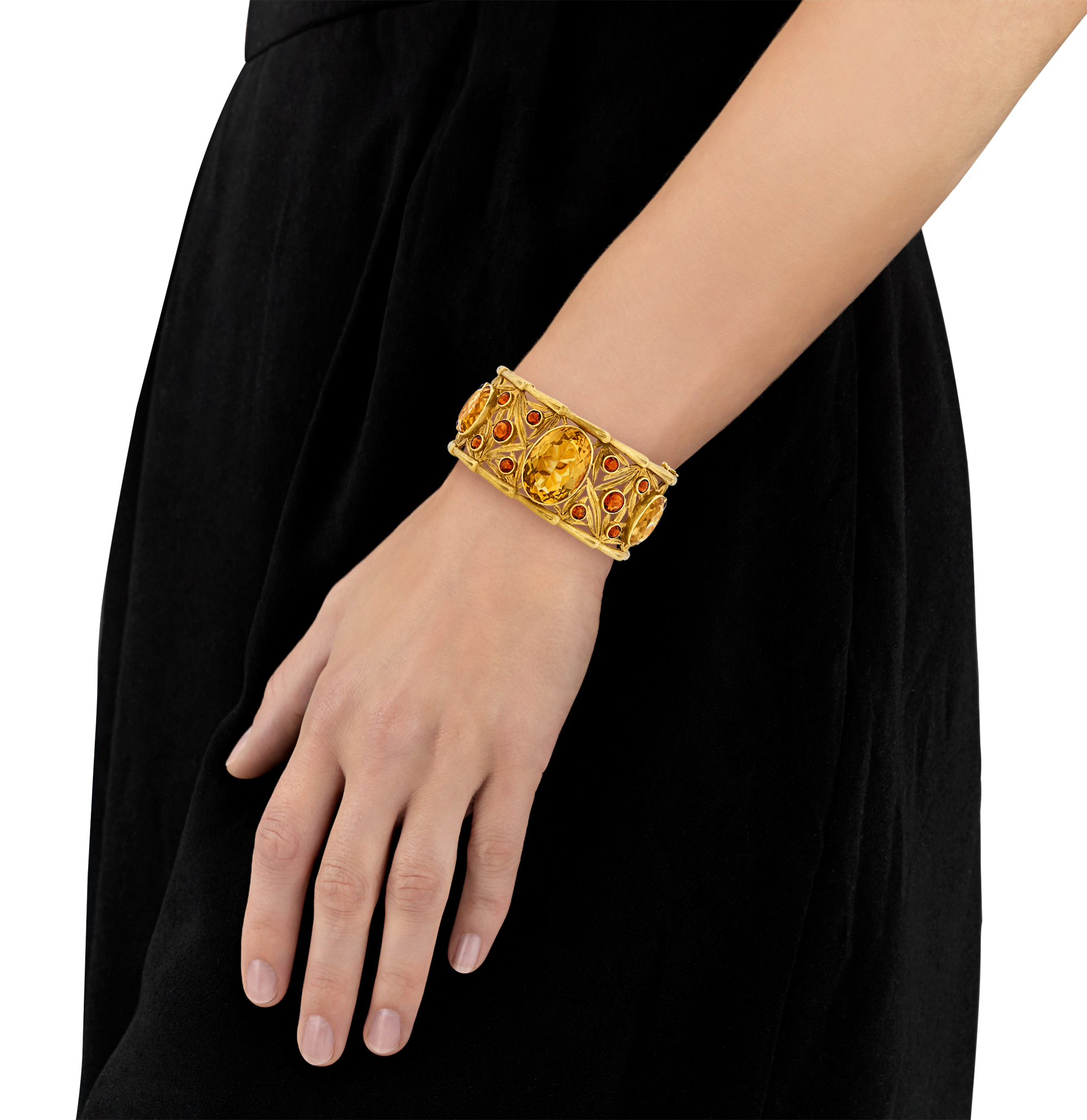 Tiffany & Co. Citrine Bamboo Cuff Bracelet, 60 Carats