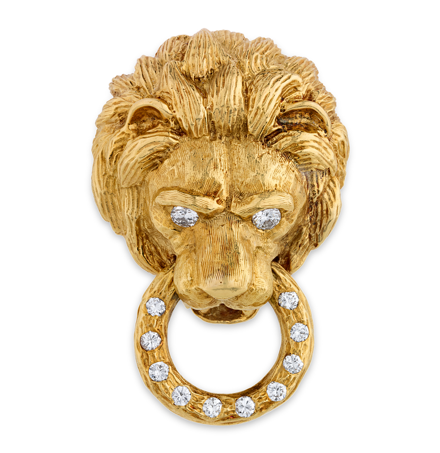 Van Cleef & Arpels Lion Earrings and Brooch Set, 2.10 carats