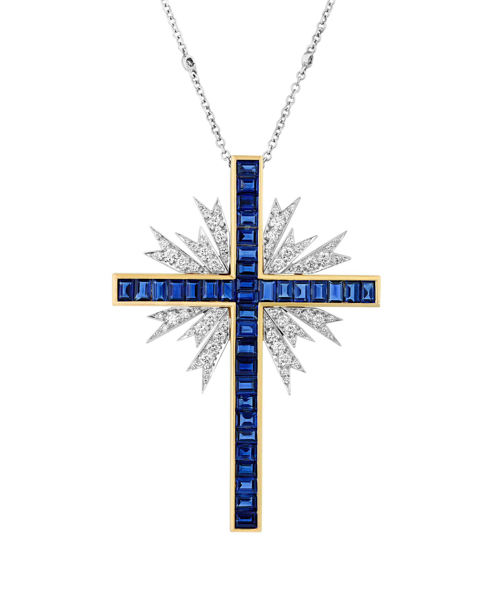 Oscar Heyman Sapphire Cross Pendant, 12.39 carats