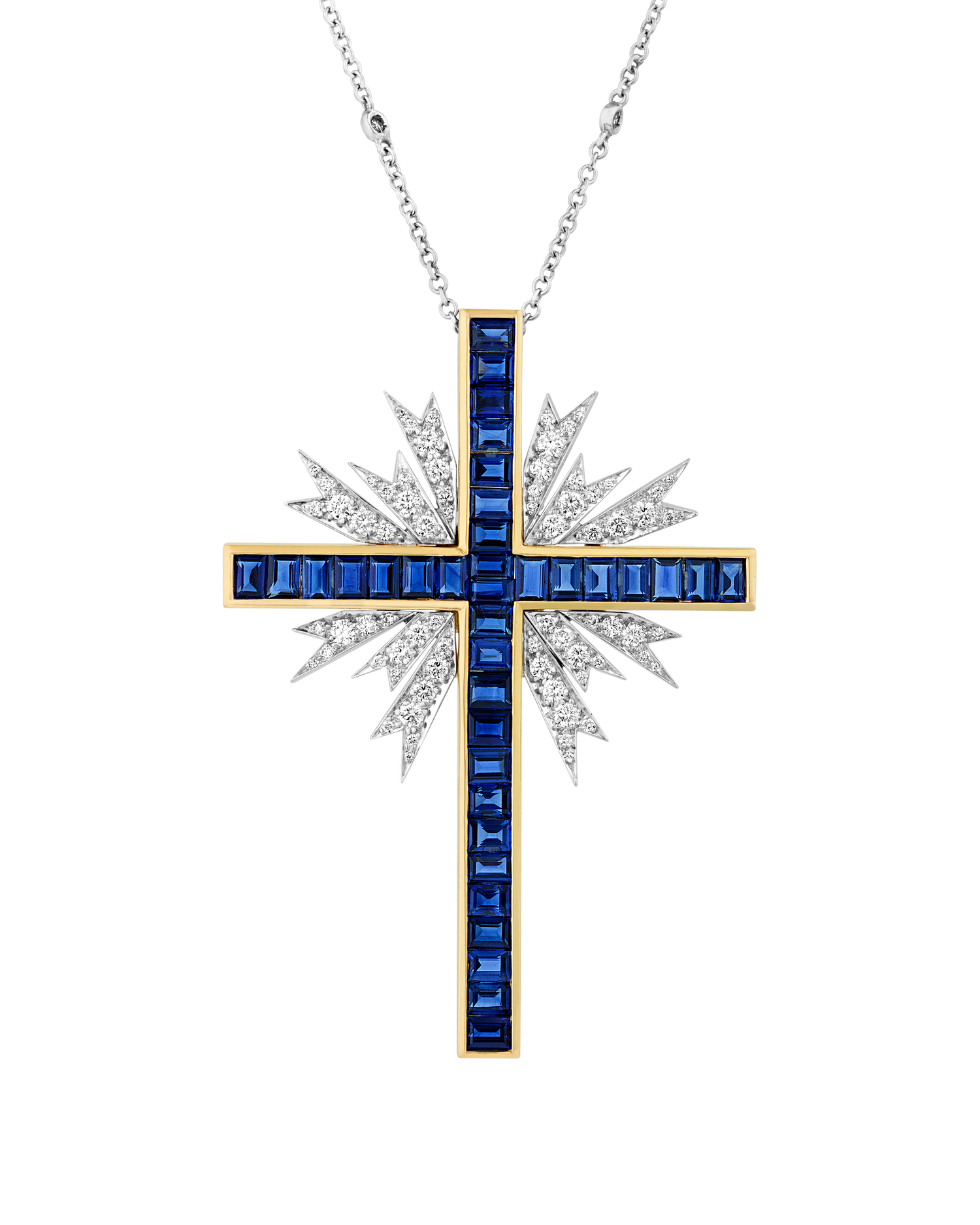 Oscar Heyman Sapphire Cross Pendant, 12.39 carats