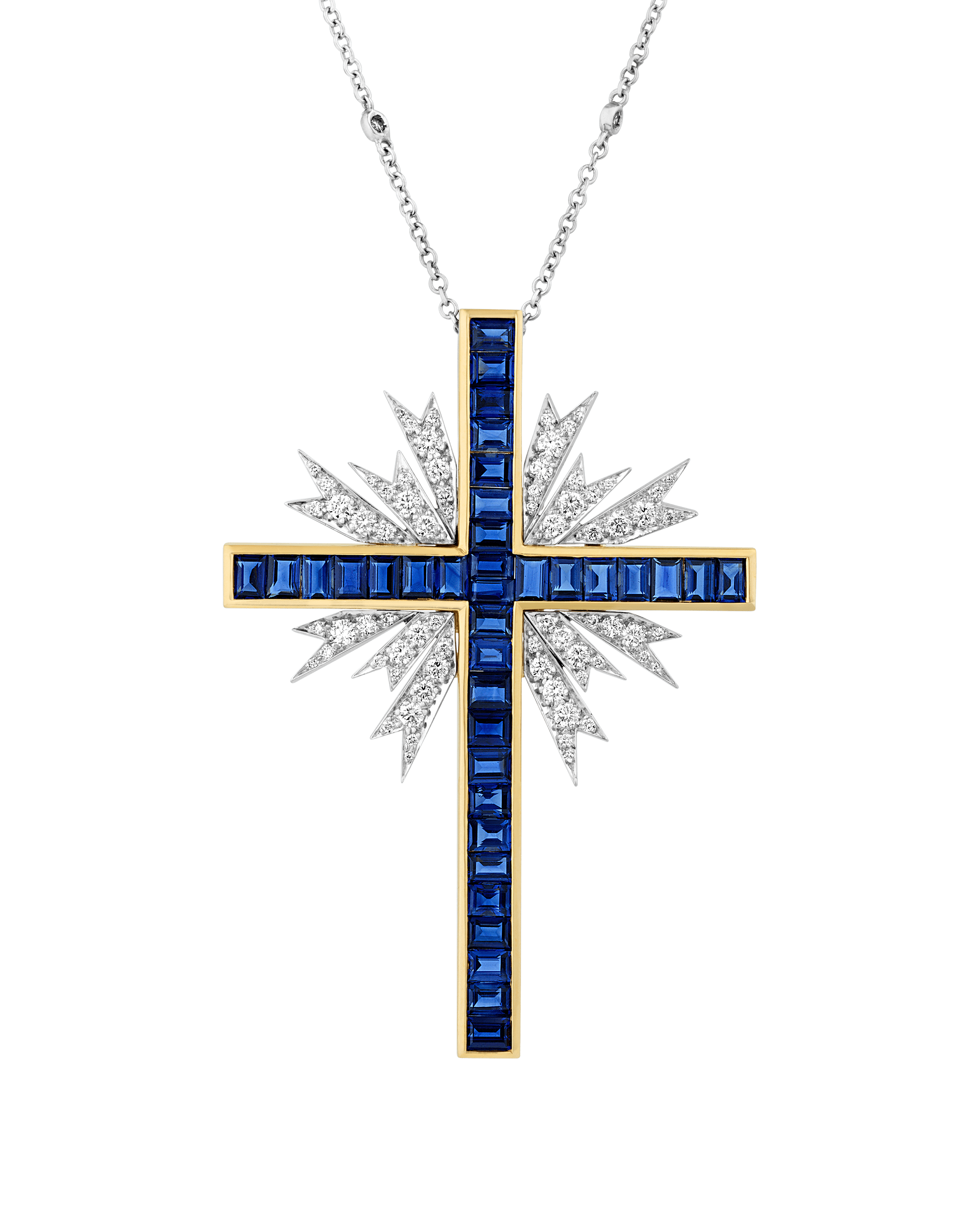 Oscar Heyman Sapphire Cross Pendant, 12.39 carats