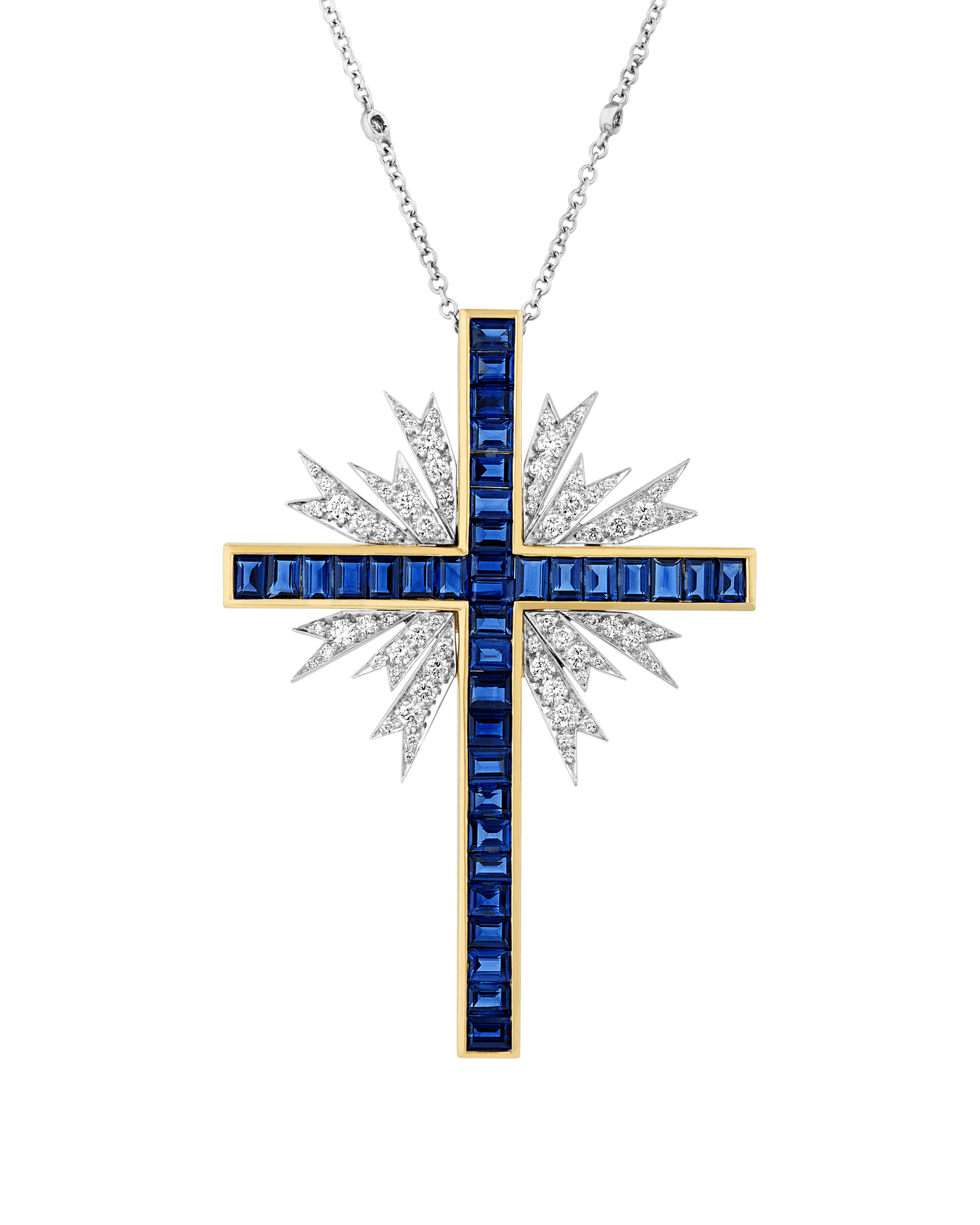 Oscar Heyman Sapphire Cross Pendant, 12.39 carats