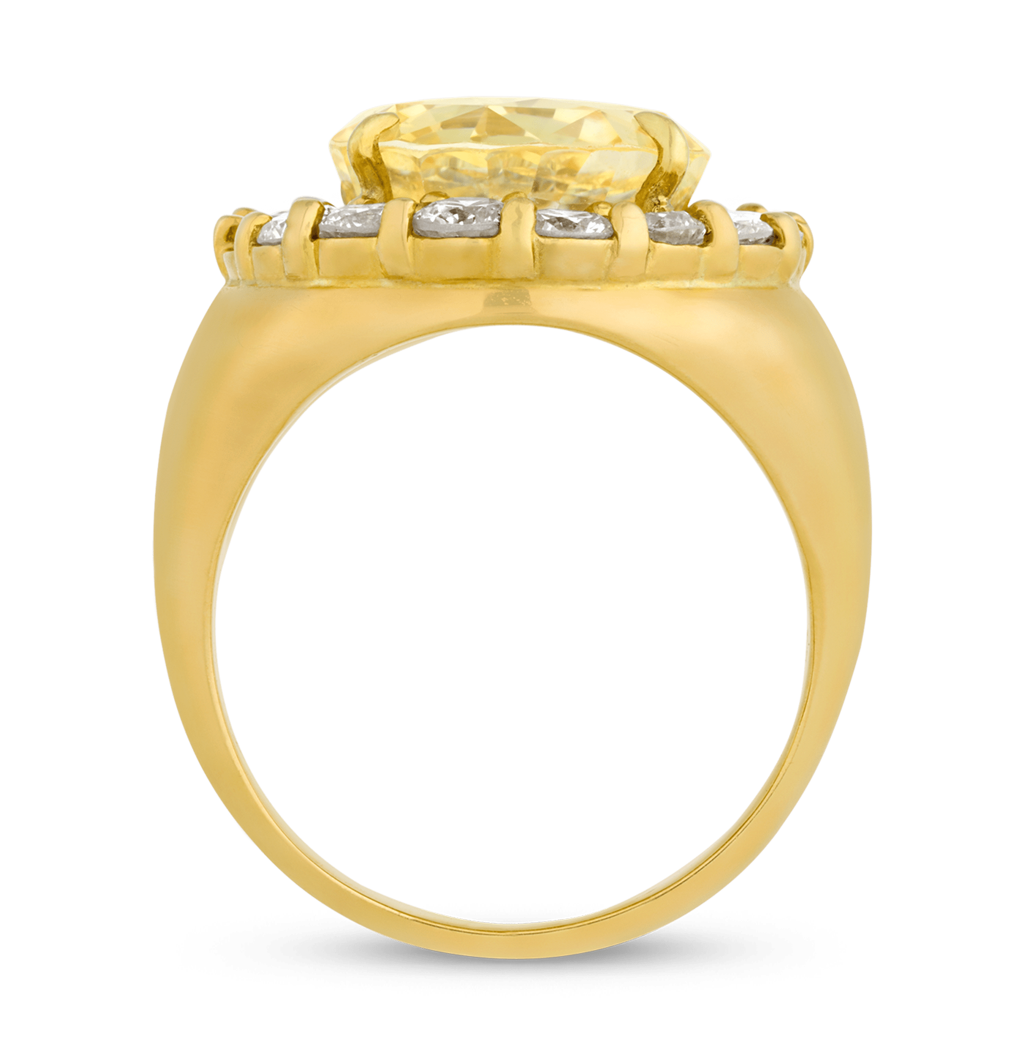 Unheated Ceylon Yellow Sapphire Ring, 7.62 Carats