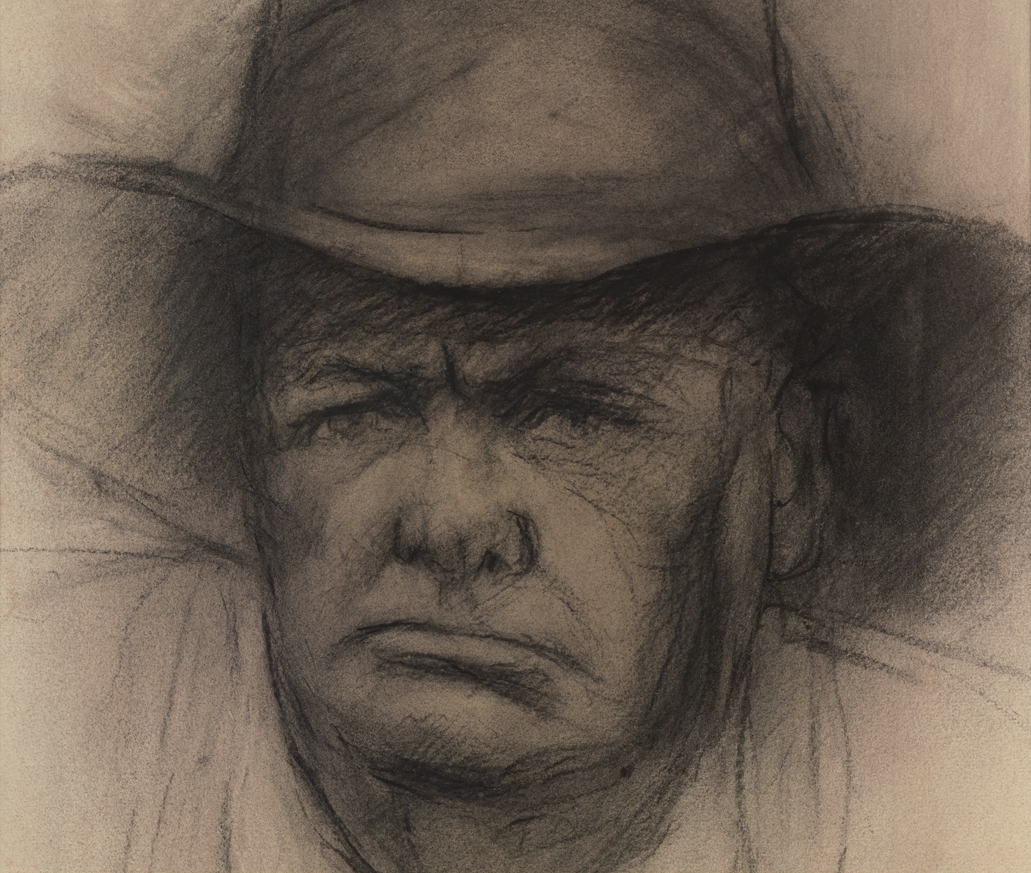 Charcoal Portrait of Sir Winston Churchill, Circa 1935