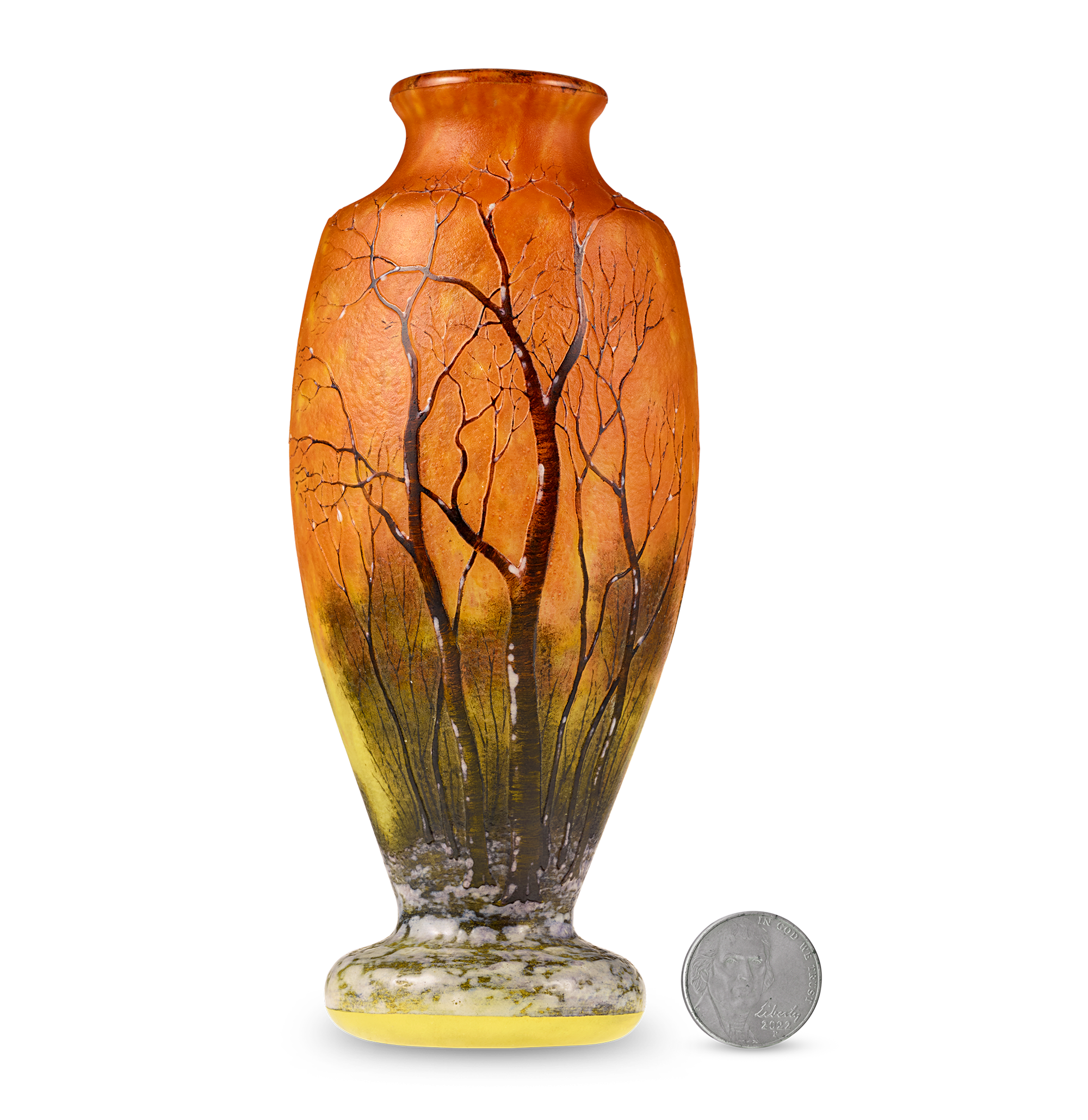 Daum Nancy Paysage d’Hiver Vase