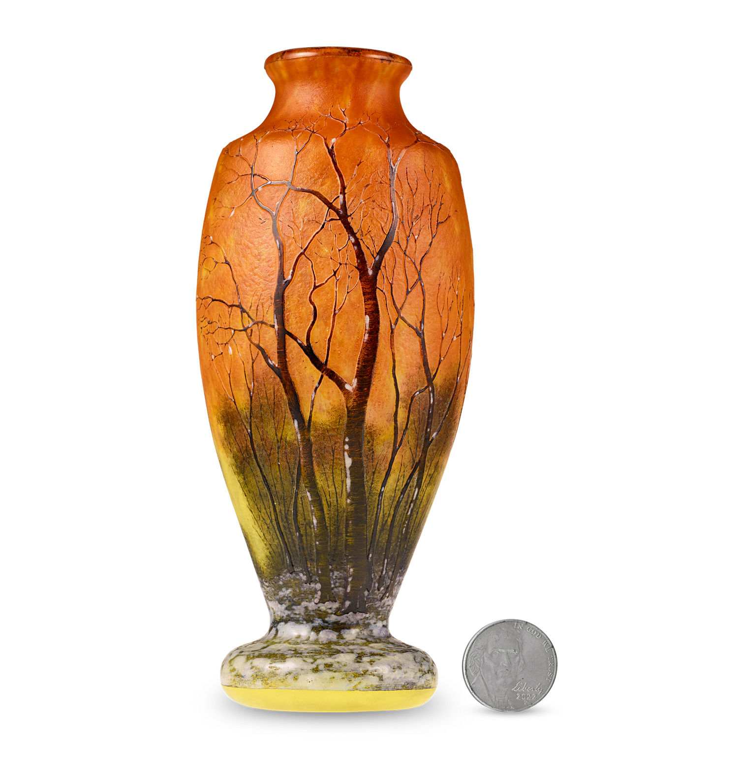 Daum Nancy Paysage d’Hiver Vase