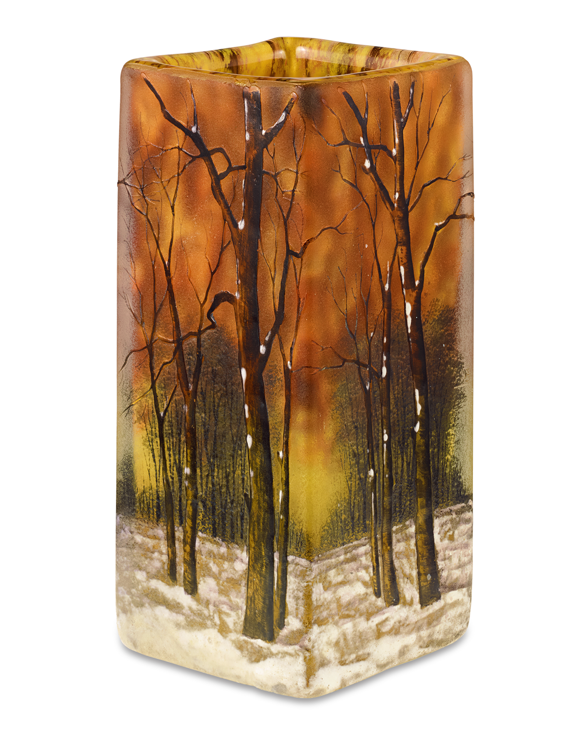 Winter Landscape Vase by Daum Nancy