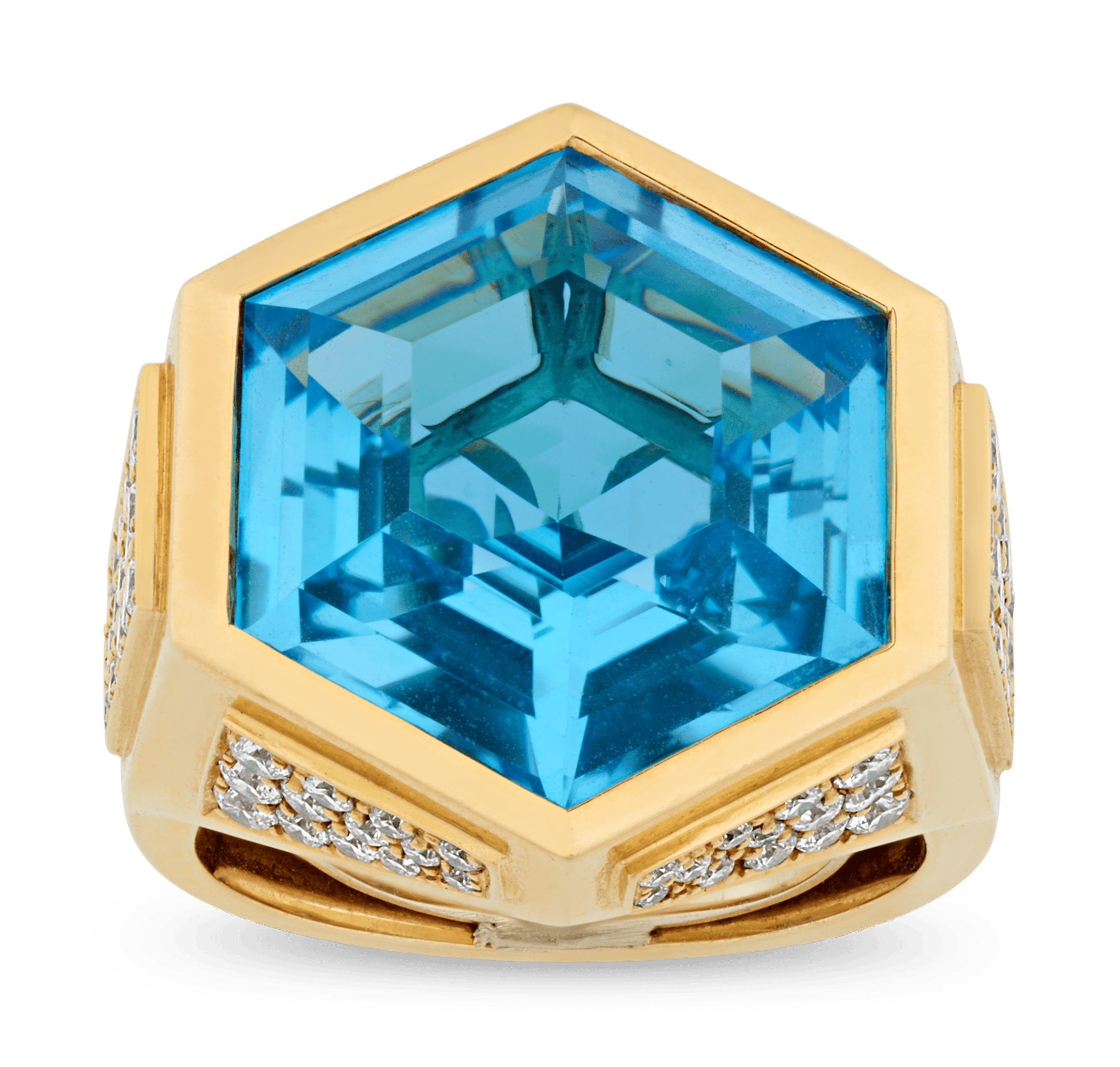 Marina B Blue Topaz Ring, 17.00 Carats