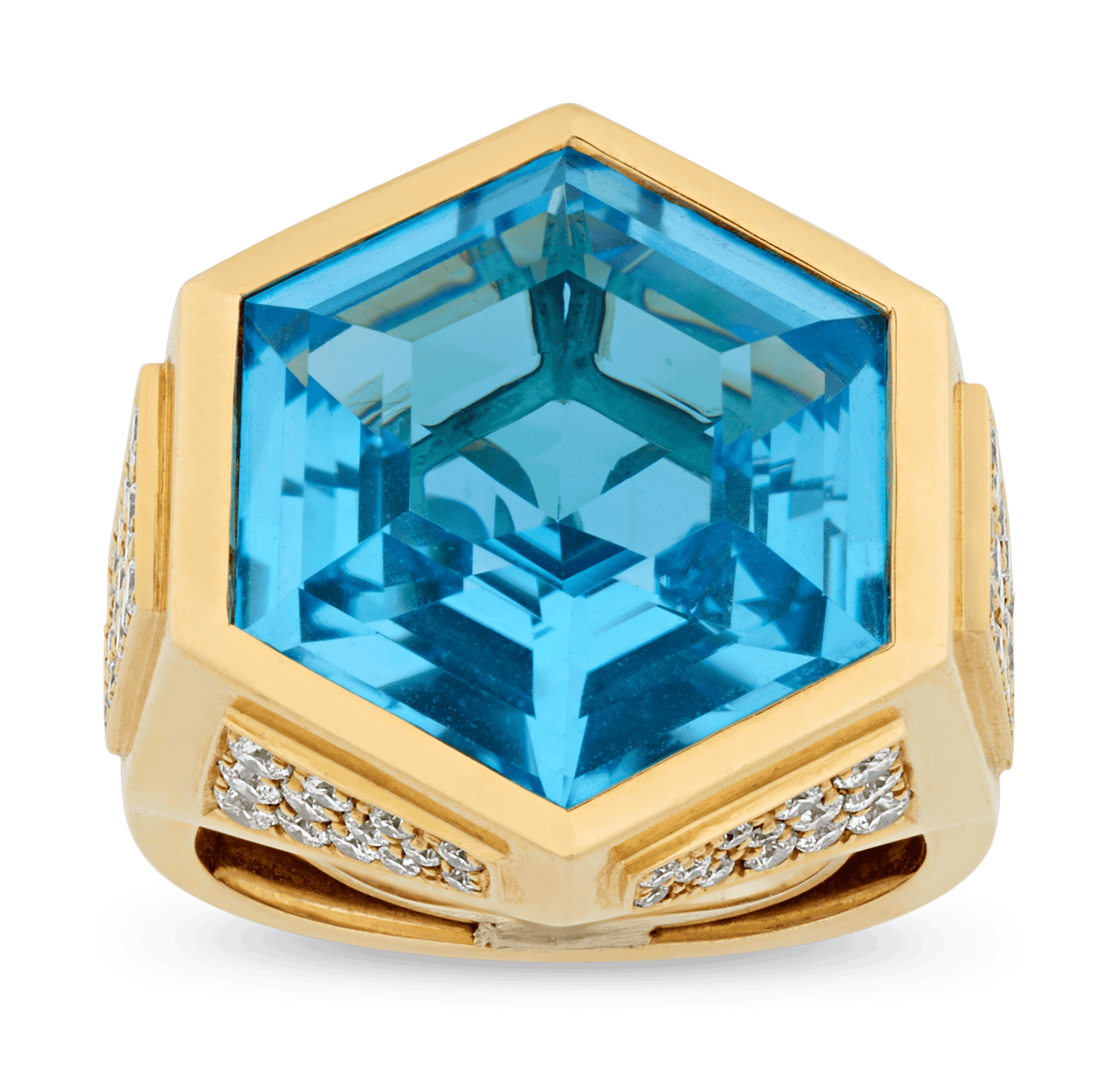 Marina B Blue Topaz Ring, 17.00 Carats