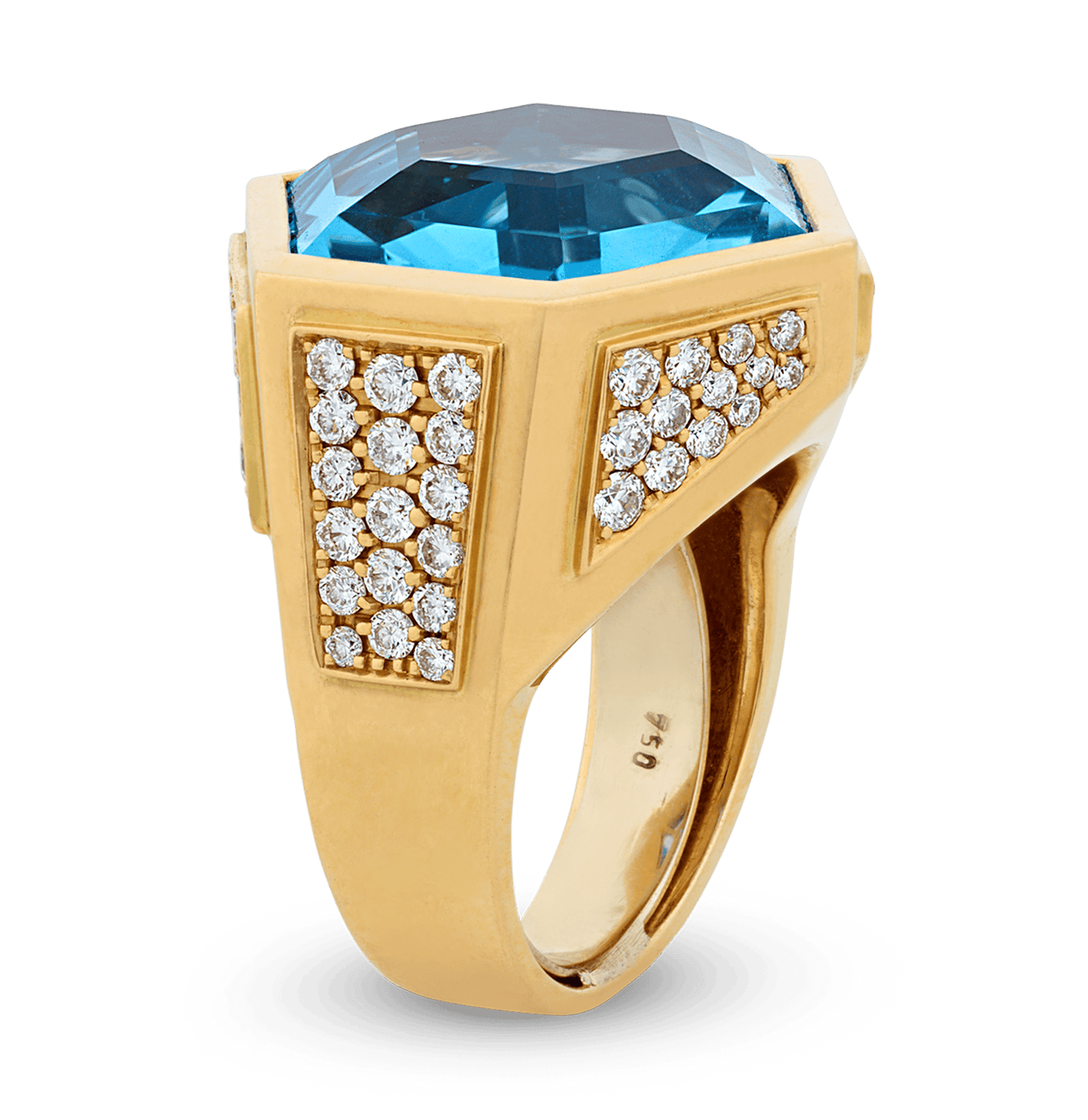 Marina B Blue Topaz Ring, 17.00 Carats