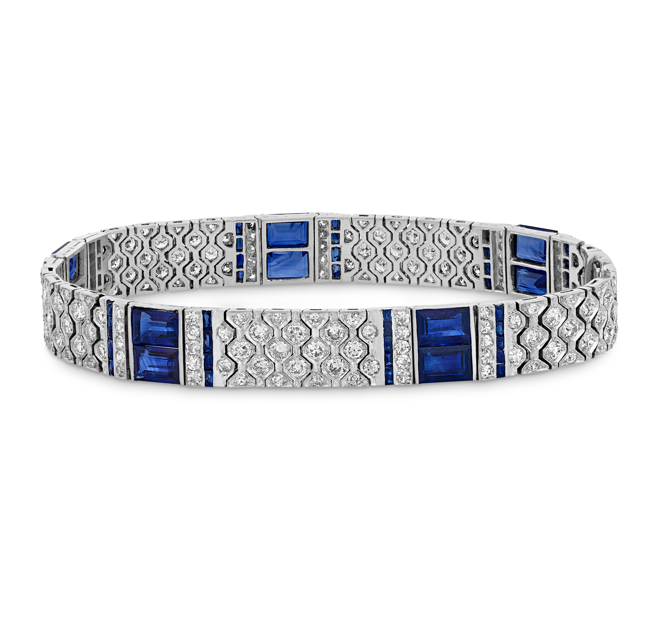 Charles Holl Art Deco Sapphire and Diamond Bracelet