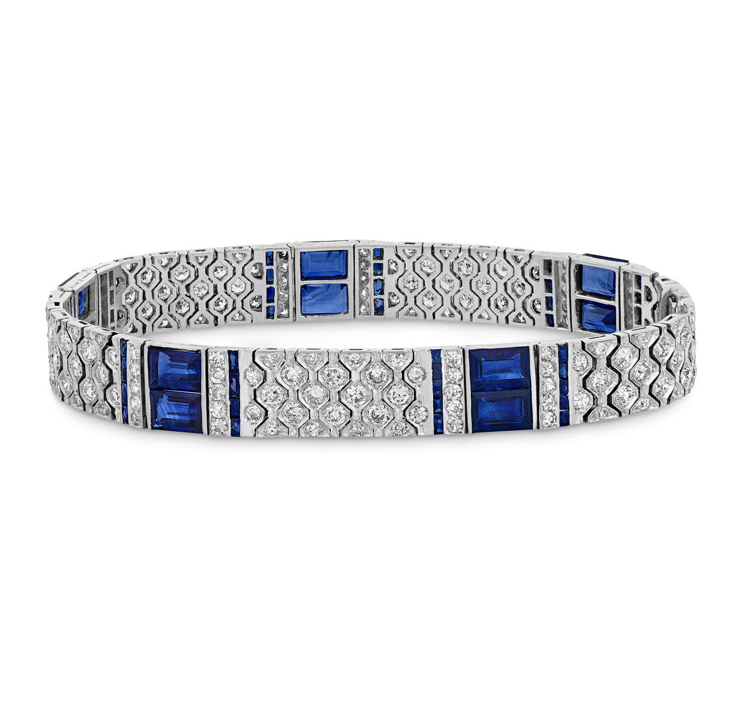 Charles Holl Art Deco Sapphire and Diamond Bracelet