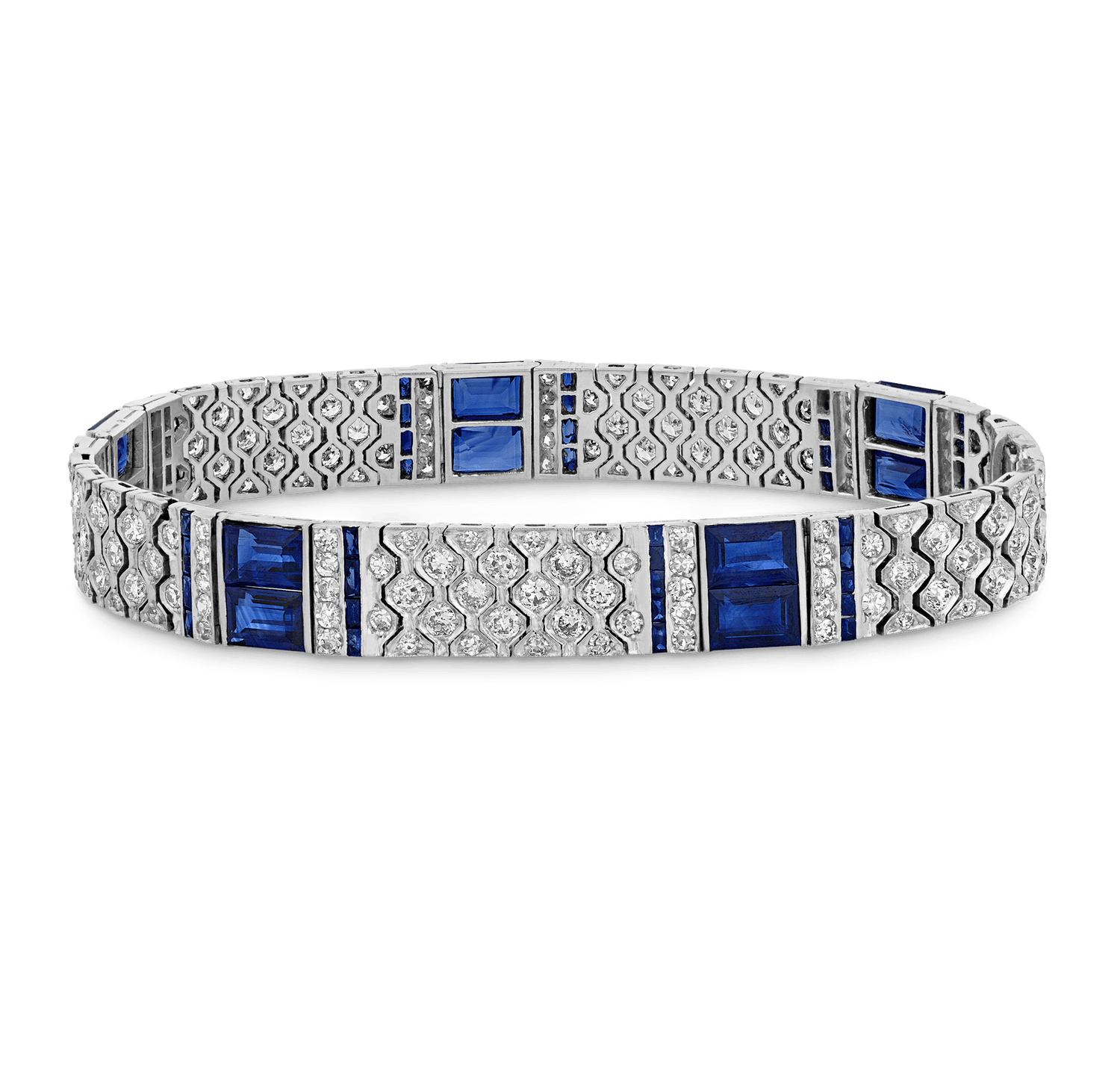Charles Holl Art Deco Sapphire and Diamond Bracelet