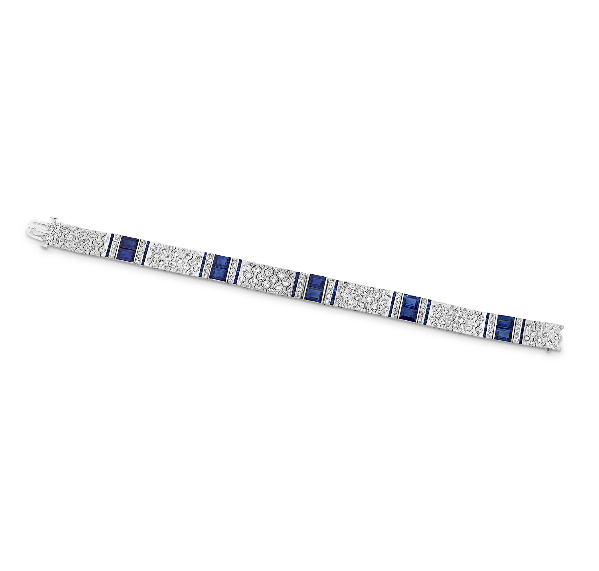 Charles Holl Art Deco Sapphire and Diamond Bracelet