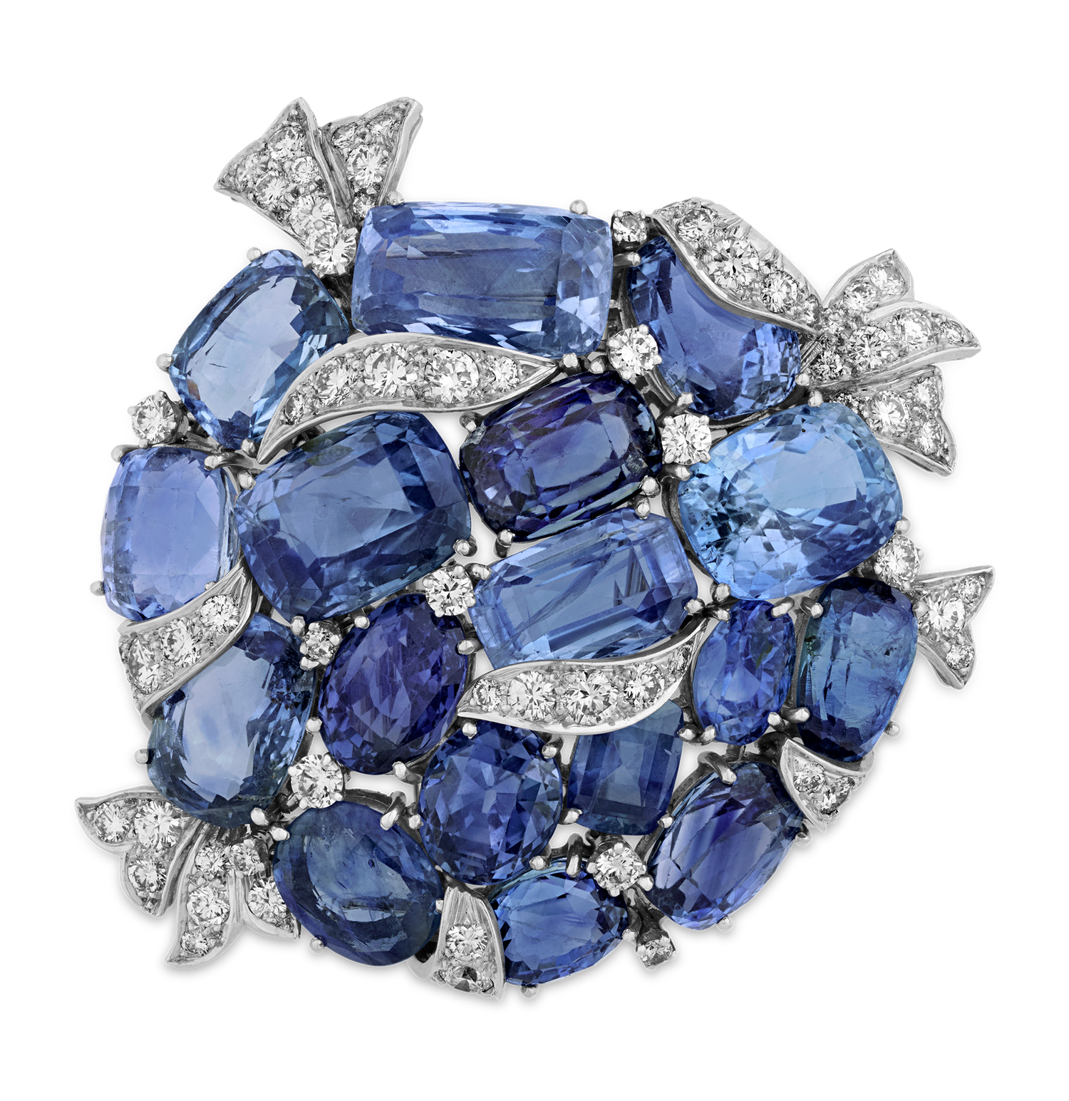 Verdura Ceylon Sapphire Brooch, 100.00 Carats