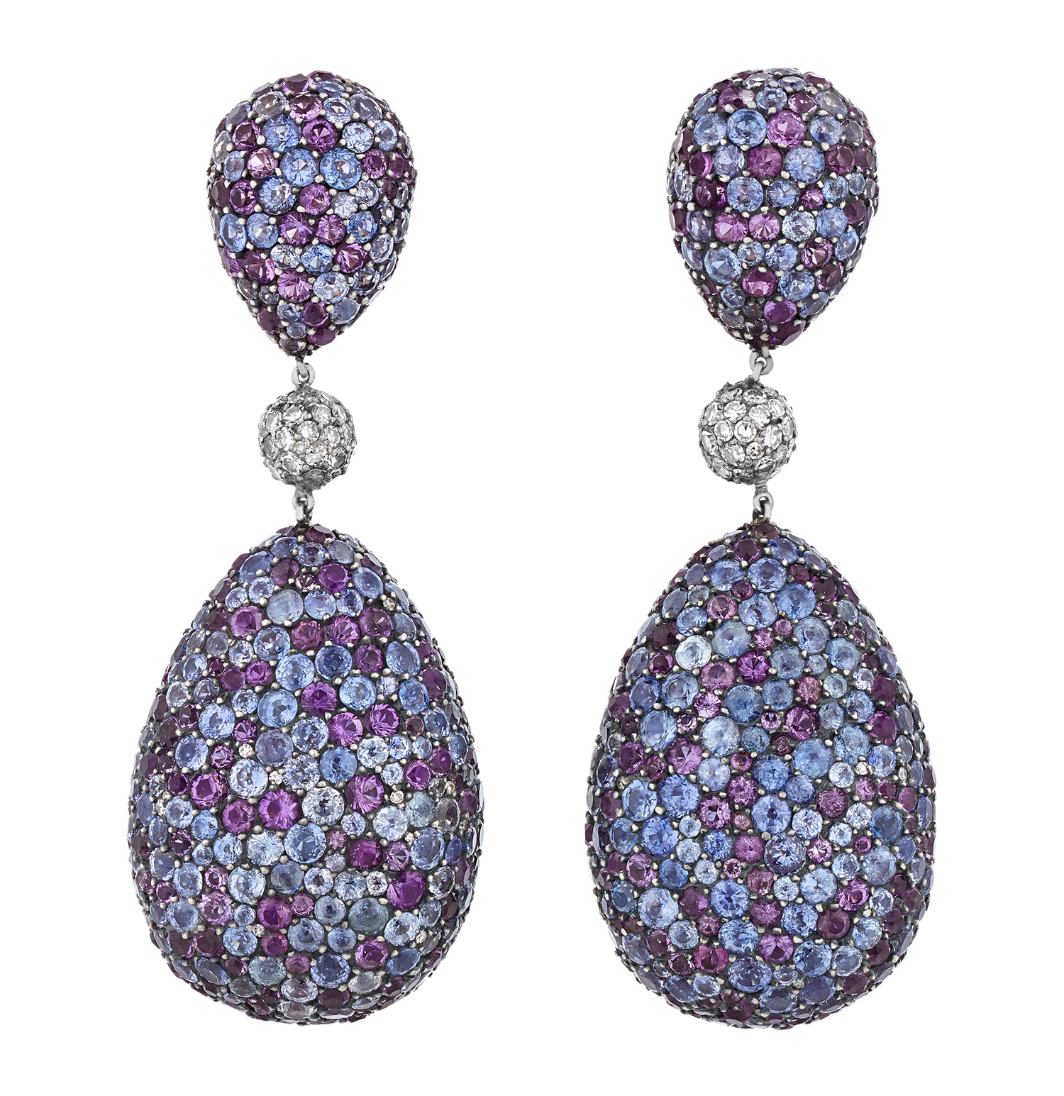 JAR Sapphire, Amethyst and Diamond Earrings