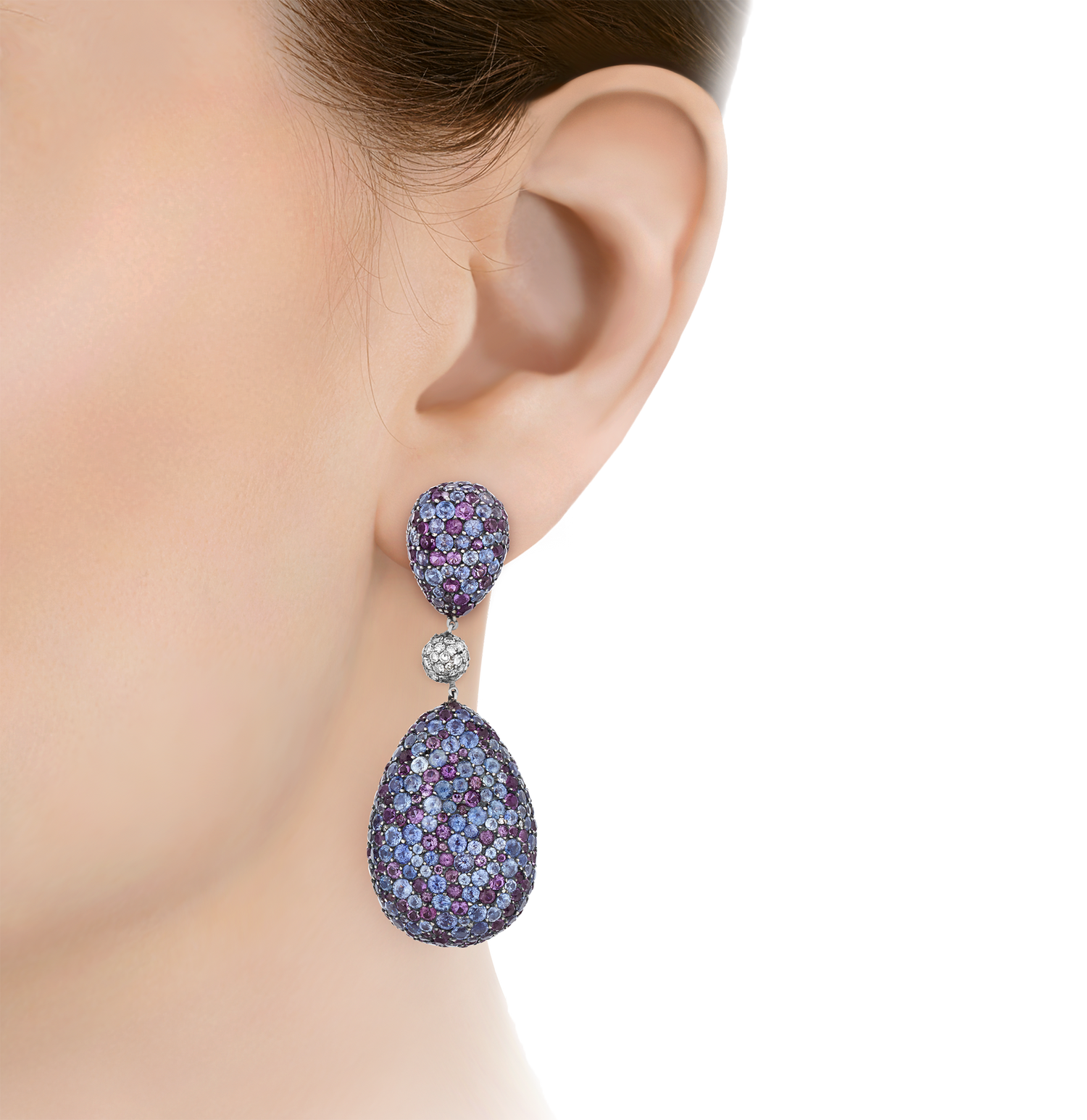 JAR Sapphire, Amethyst and Diamond Earrings