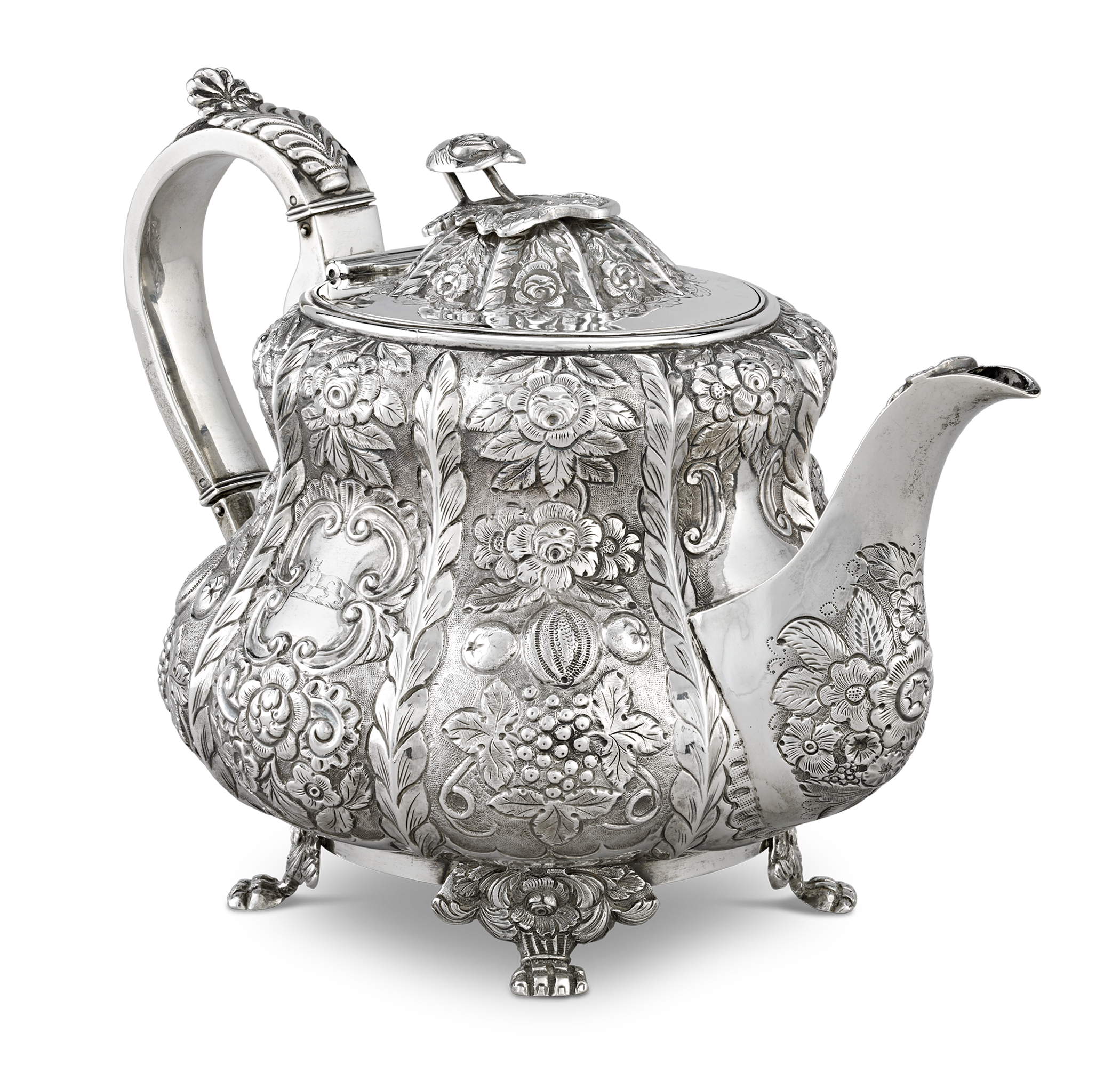 Victorian Silver Teapot by James Scott