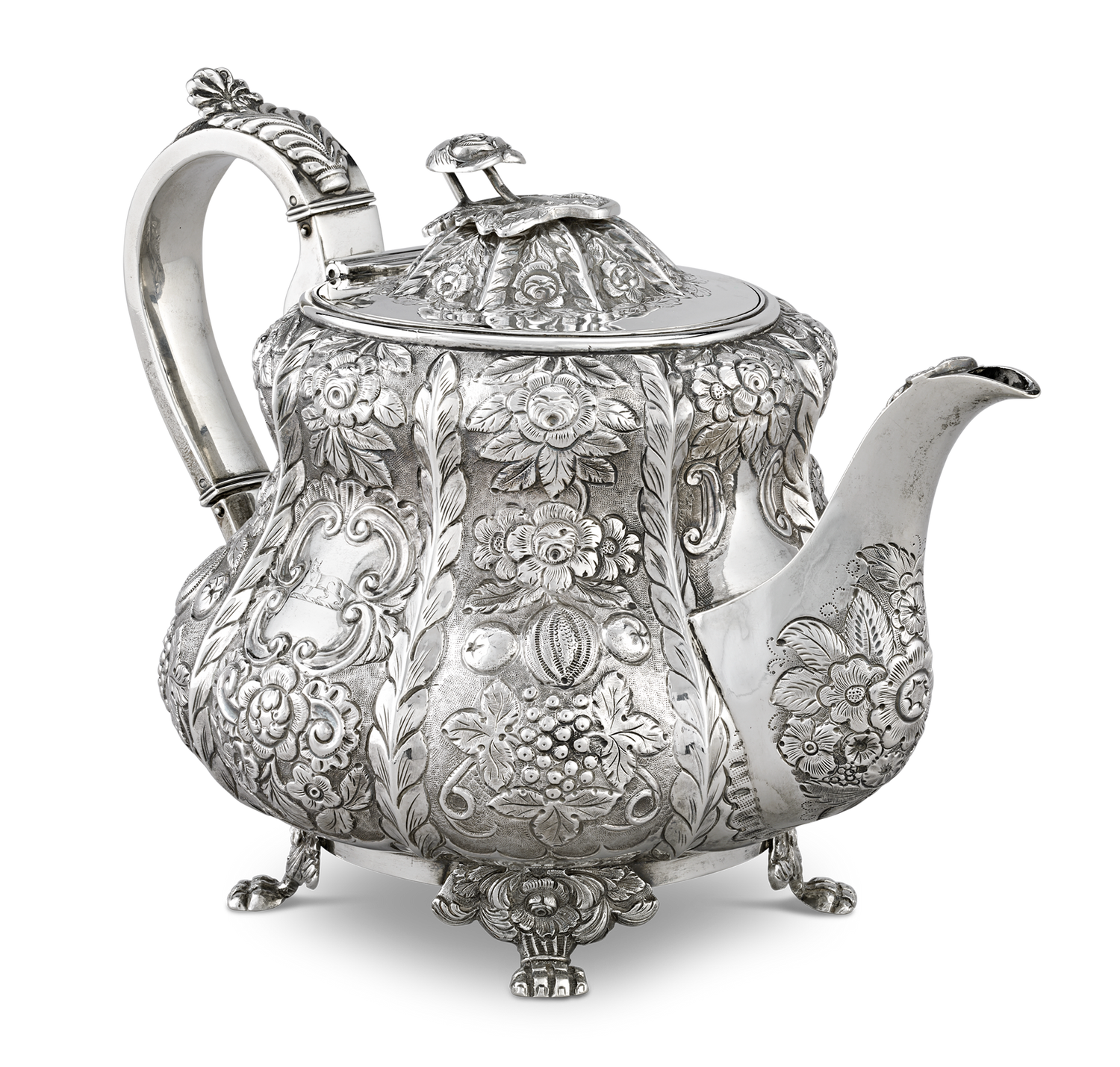 Victorian Silver Teapot by James Scott