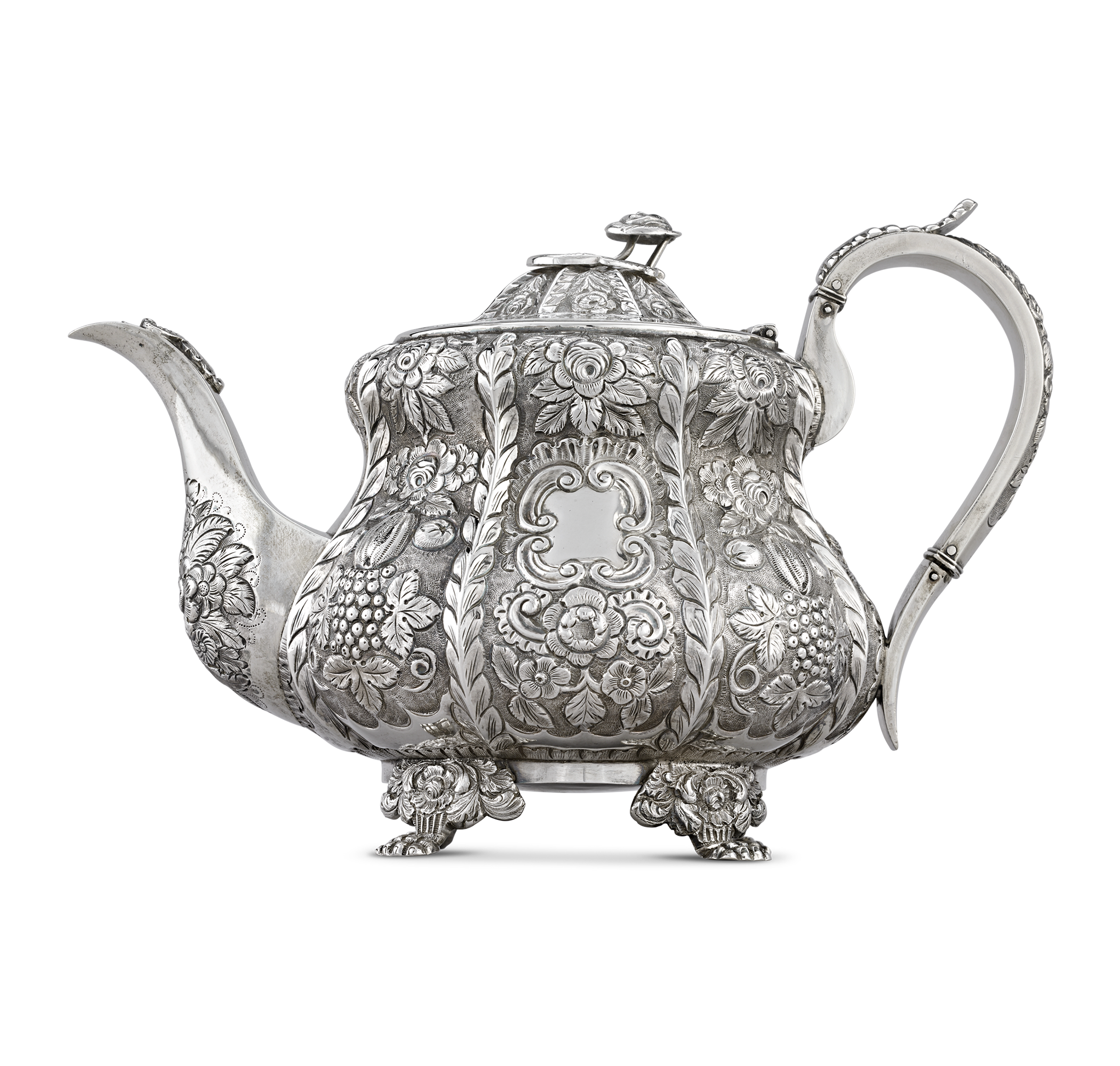 Victorian Silver Teapot by James Scott