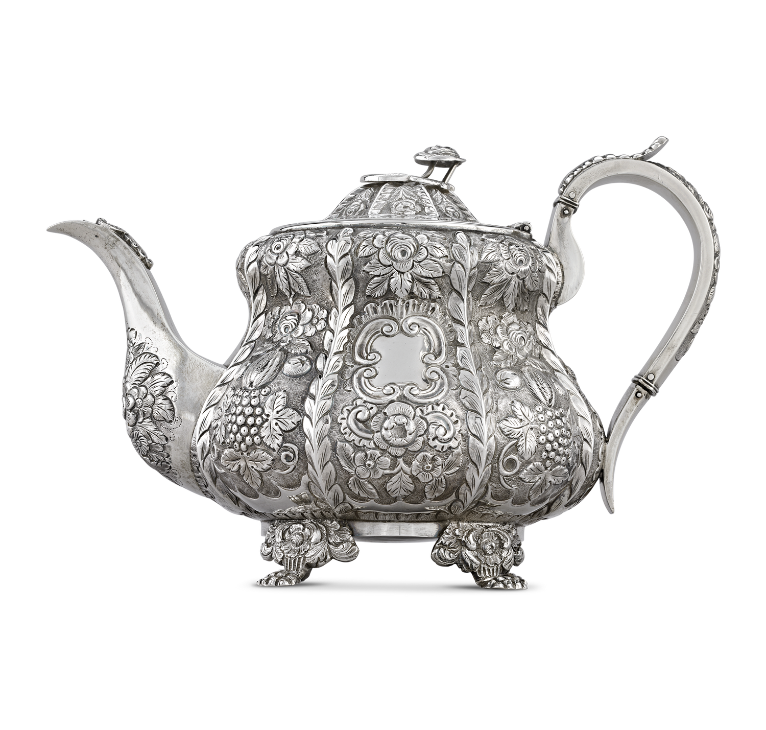 Victorian Silver Teapot by James Scott