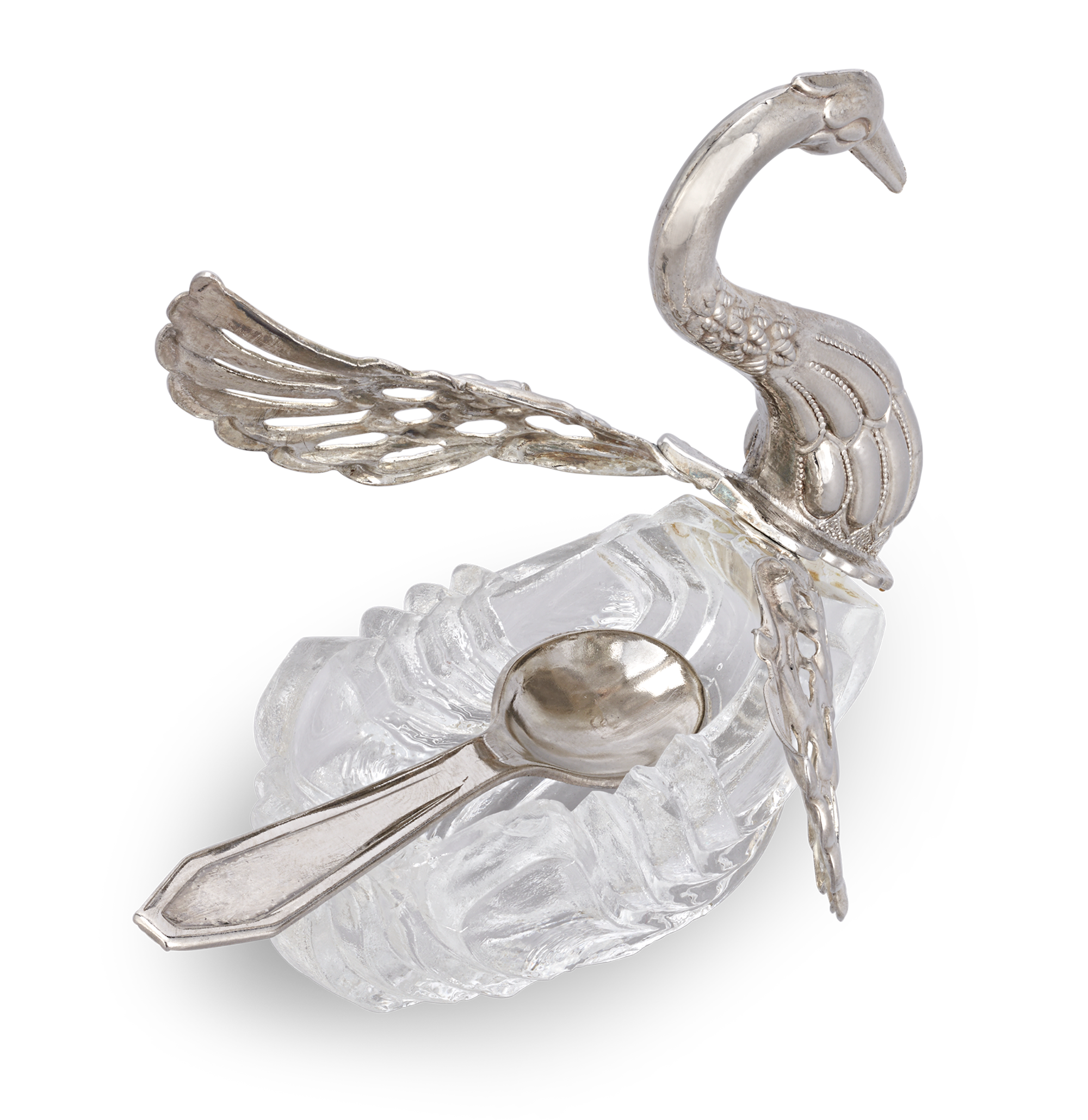 Set of 12 Silver Swan Salt Cellars