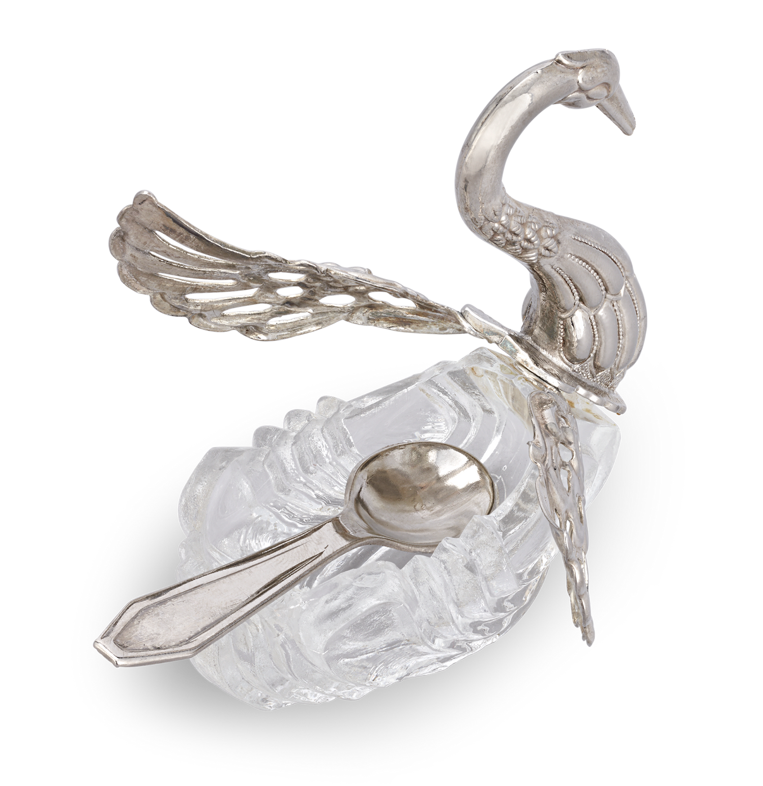 Set of 12 Silver Swan Salt Cellars